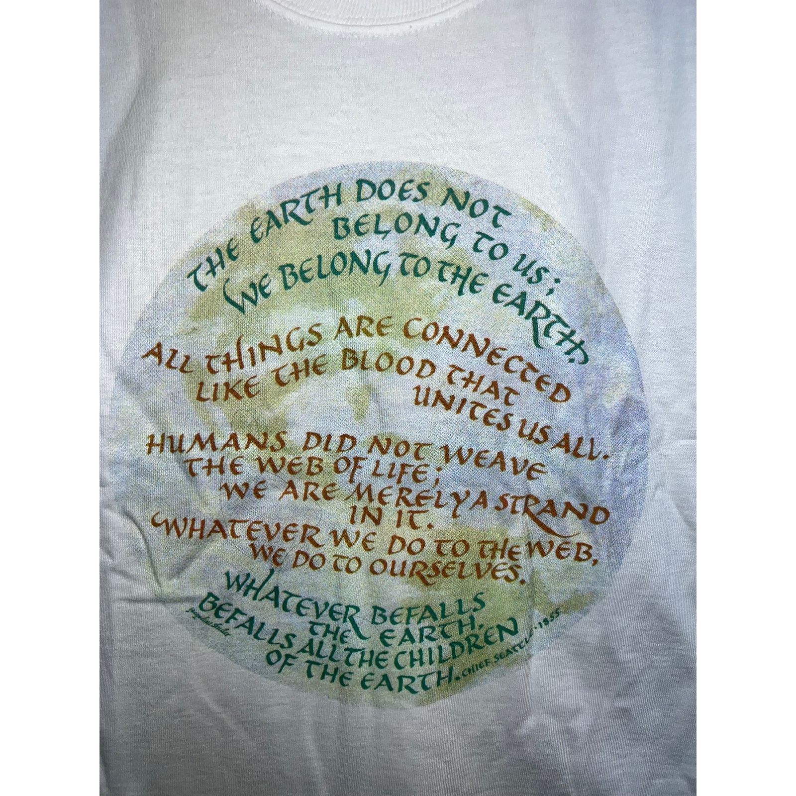 Hanes Vintage Chief Seattle Shirt The Earth Does Not Belong Tee L Size US L / EU 52-54 / 3 - 2 Thumbnail