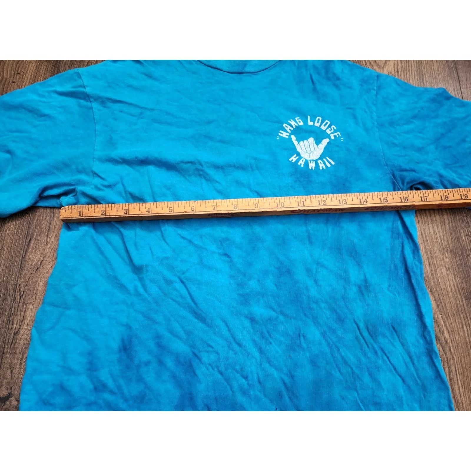 Doublet VINTAGE Hawaii Hang Loose T Shirt 80s Mens S Blue Cotton Blend Double Sided Distress 70s 80s Graphic Print Crew Neck Short Sleeve Size US S / EU 44-46 / 1 - 5 Thumbnail