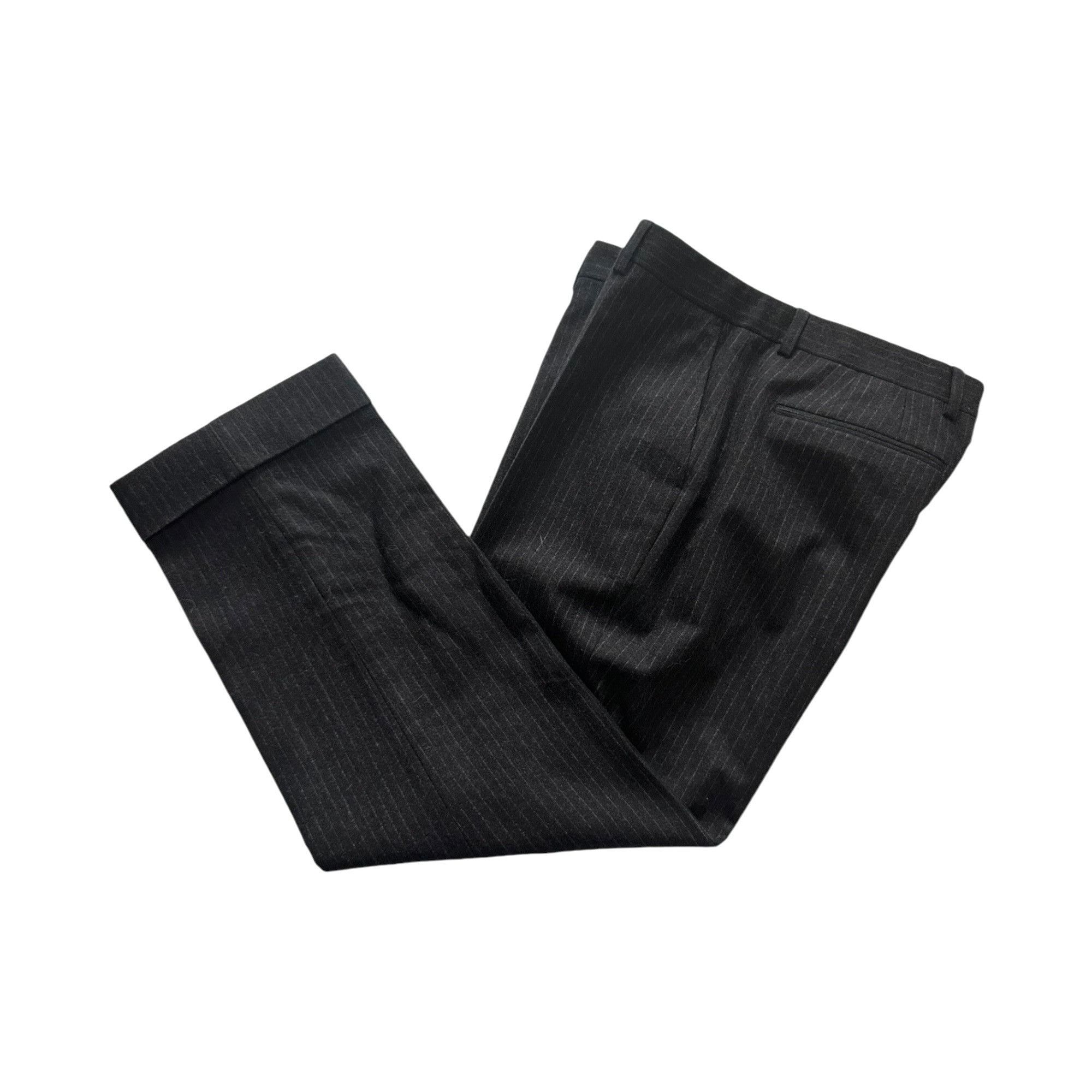 Dries Van Noten Dries Van Noten Pintriped wool/cashmere straight-leg cropped Size 30" / US 8 / IT 44 - 3 Thumbnail