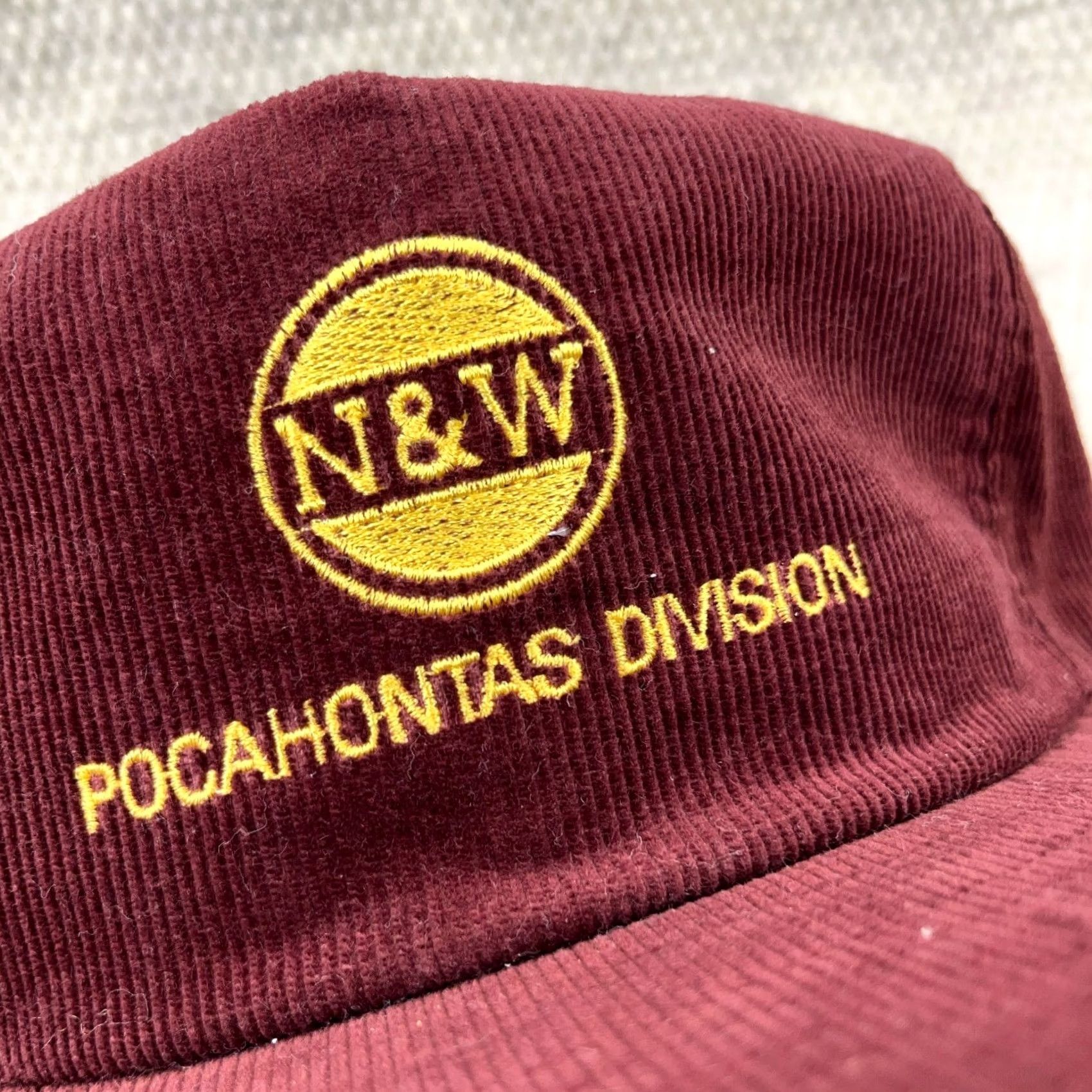 Vintage VINTAGE Norfolk Western Trucker Hat Cap Corduroy Red 80s USA Men Size ONE SIZE - 2 Thumbnail