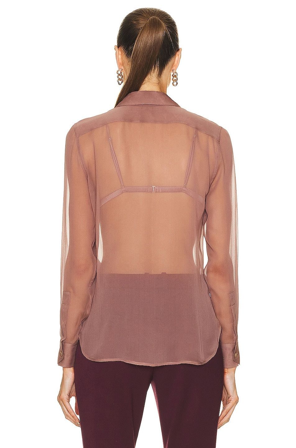 Saint Laurent Paris o1s1wg110625 710448 Pencil Skirt in Cotton in Rose Pink Size XS / US 0-2 / IT 36-38 - 4 Thumbnail