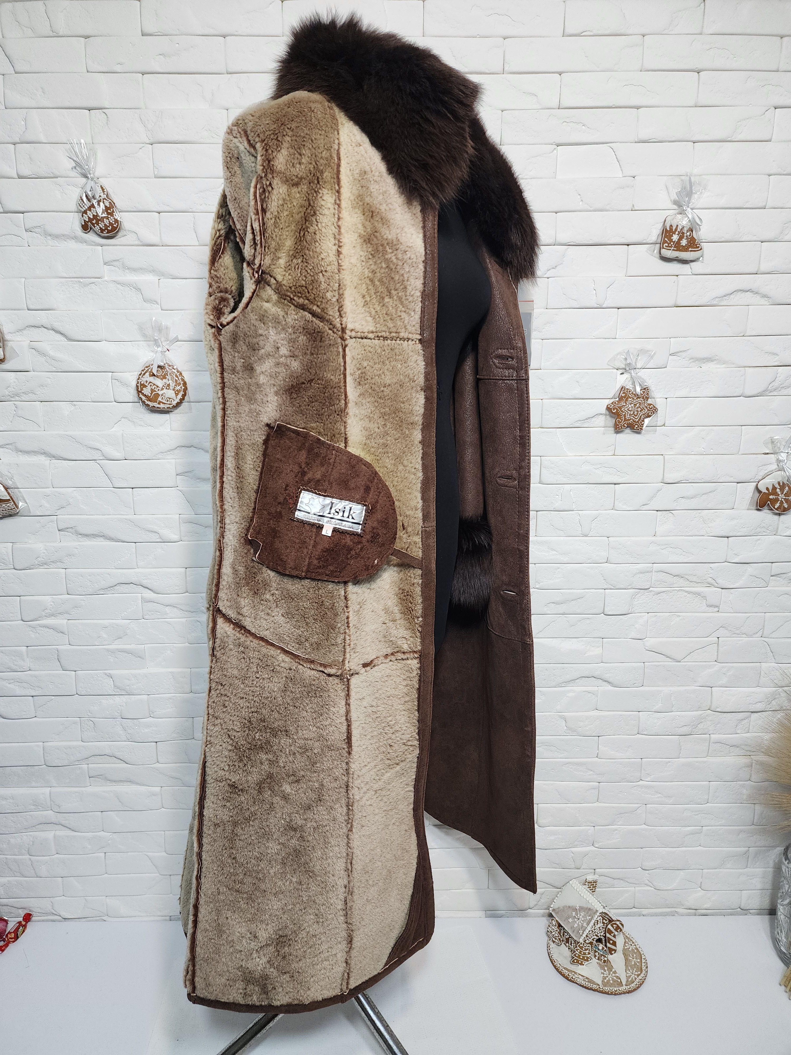 Furla Women's Brown Sheepskin Coat: Genuine Fur Collar Size L / US 10 / IT 46 - 8 Thumbnail