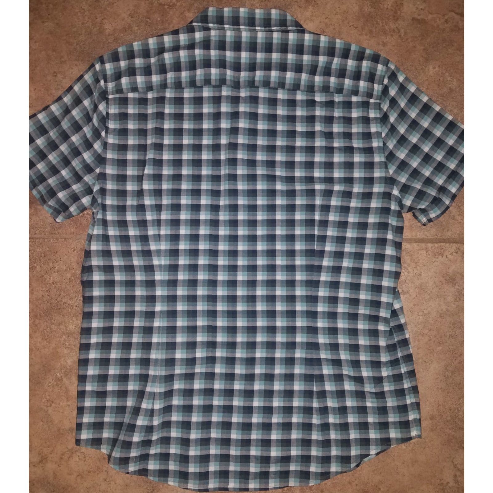 John Varvatos John Varvatos Button-Down Shirt Mens L Plaid Short Sleeve Blue Multicolor Colorful Size US L / EU 52-54 / 3 - 5 Thumbnail
