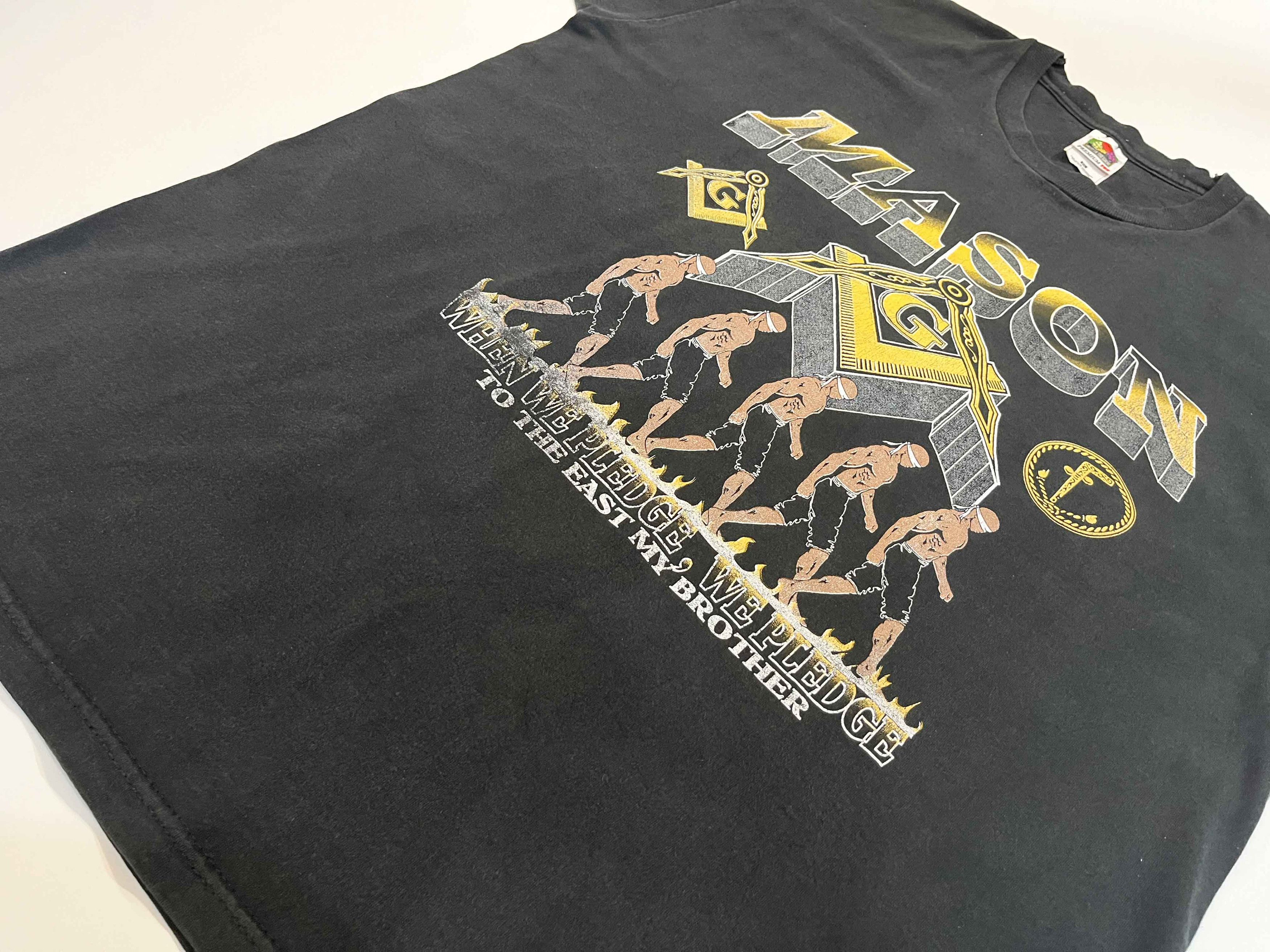 Fruit Of The Loom × Vintage Vintage Fruit of the Loom Mason Masonic T-Shirt Size US XL / EU 56 / 4 - 4 Thumbnail