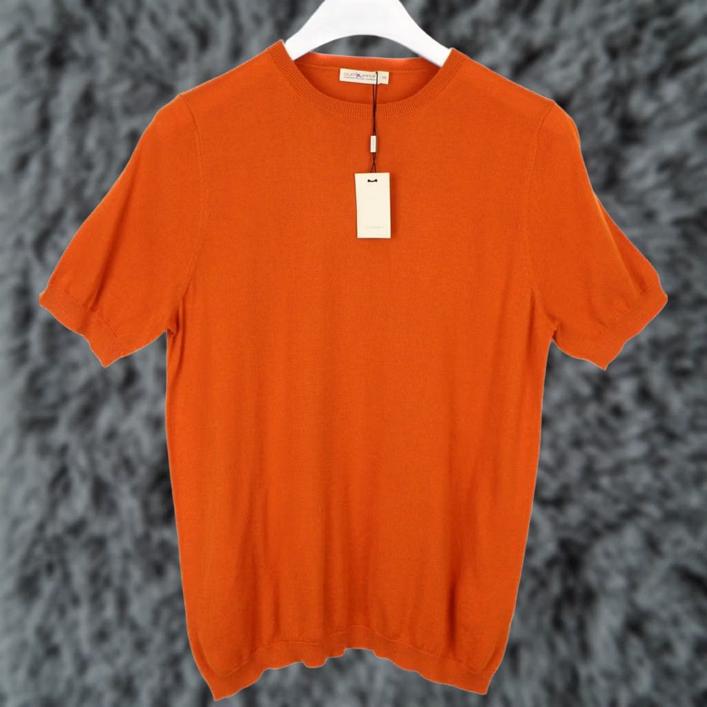 Suitsupply Suitsupply Olympics T-Shirt Women's 2XL Merino Wool Cotton Knitted Short Sleeve Orange Crew Neck Summer Casual Womens Size XXL / US 16-18 / IT 52-54 - 1 Thumbnail