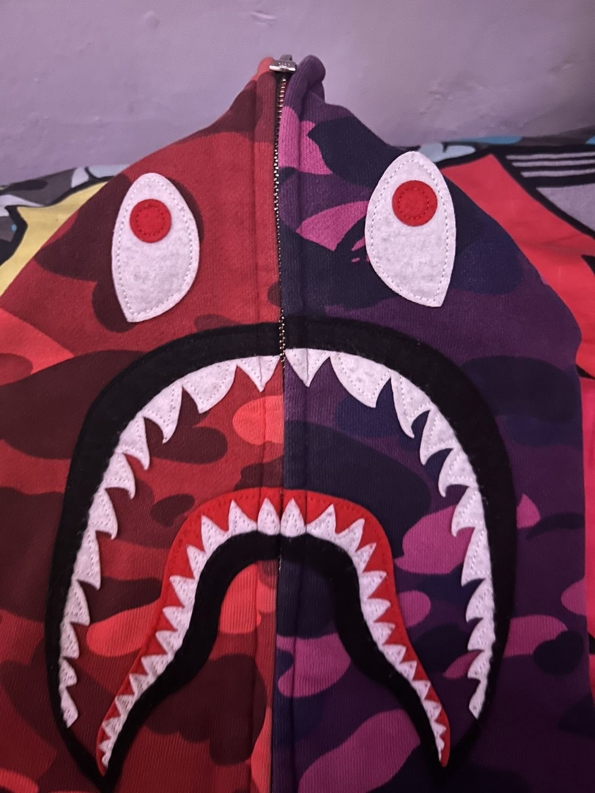 Bape Color Camo Shark Half Full Zip Hoodie Size US M / EU 48-50 / 2 - 2 Thumbnail