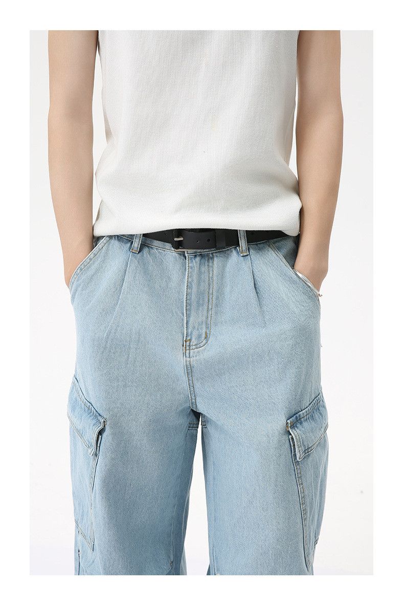 Japanese Brand Japanese retro heavy-duty multi-pocket straight cargo jeans Size US 32 / EU 48 - 4 Thumbnail