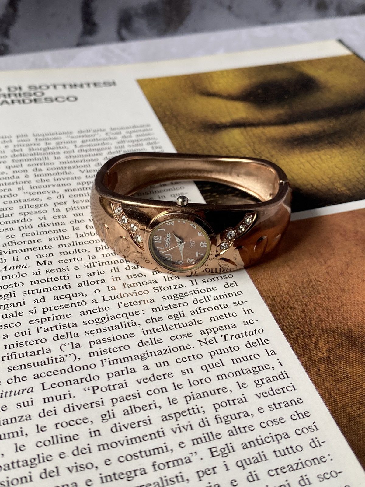 Japanese Brand × Jewelry × Vintage Elegant Rose Gold Watch with Diamonds - Timeless Style Size ONE SIZE - 2 Thumbnail