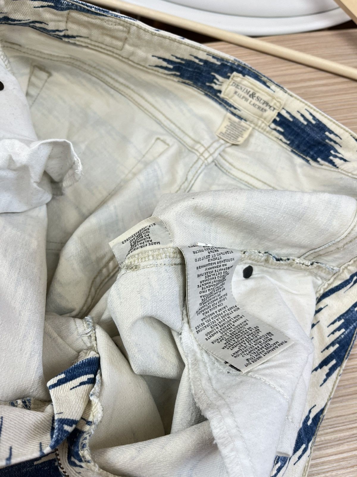 Denim & Supply Ralph Lauren × Vintage Wmns Denim Supply Ralph Lauren blue white Print Skinny Size 32" / US 10 / IT 46 - 10 Thumbnail