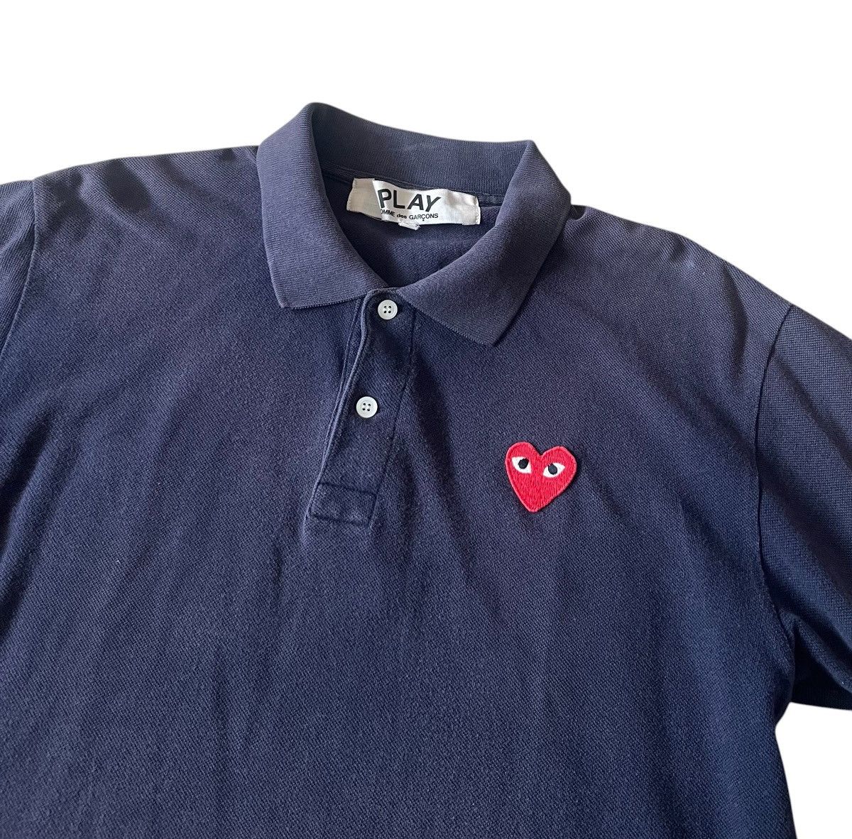Comme des Garcons Trashed cdg play heart logo polo shirt Size US L / EU 52-54 / 3 - 2 Thumbnail