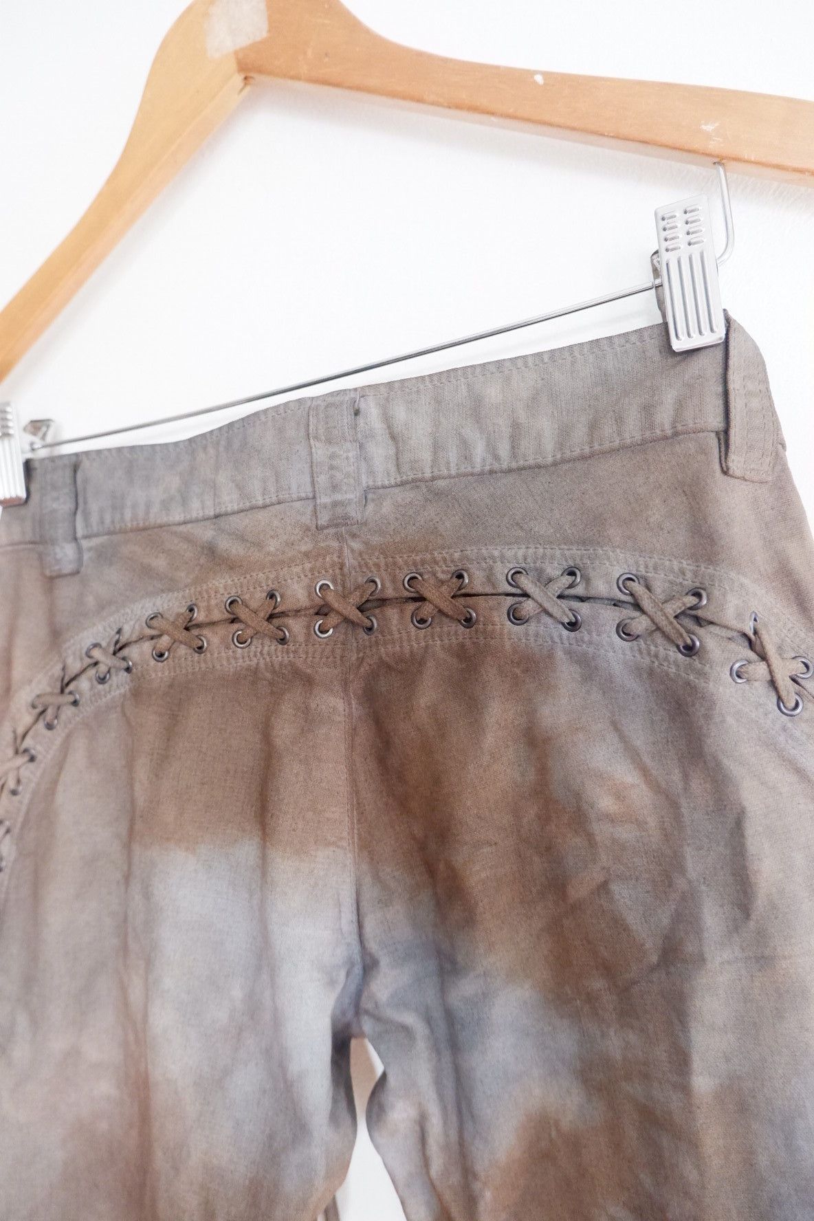 If Six Was Nine Mudwash Vintage Marginal Glamour Laced Up Ethnic Pants Size US 28 / EU 44 - 6 Thumbnail