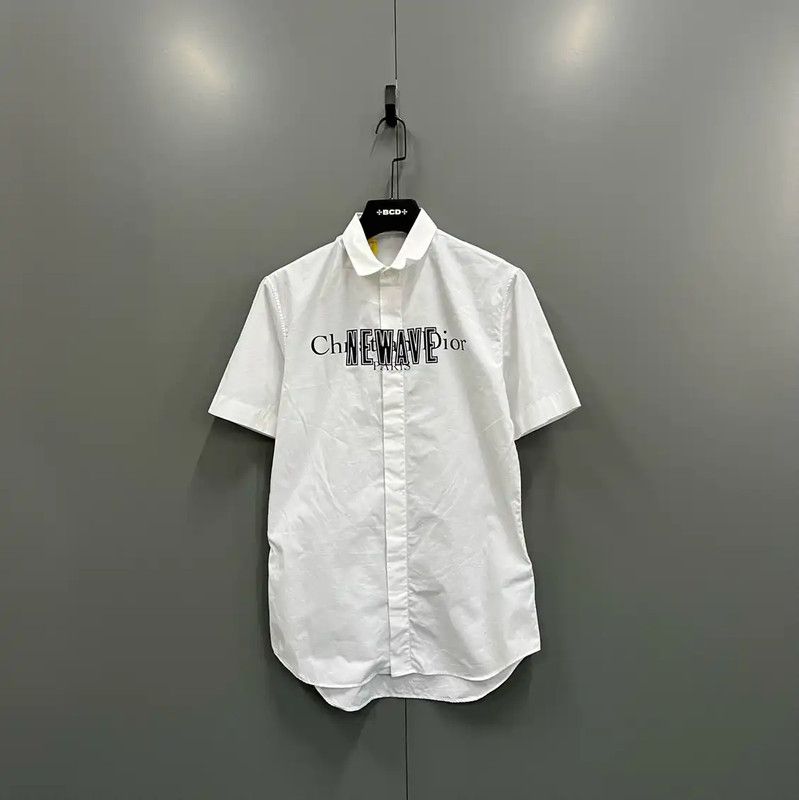 Dior Dior White Cotton Short Sleeve Shirt 0089 Size ONE SIZE - 1 Thumbnail
