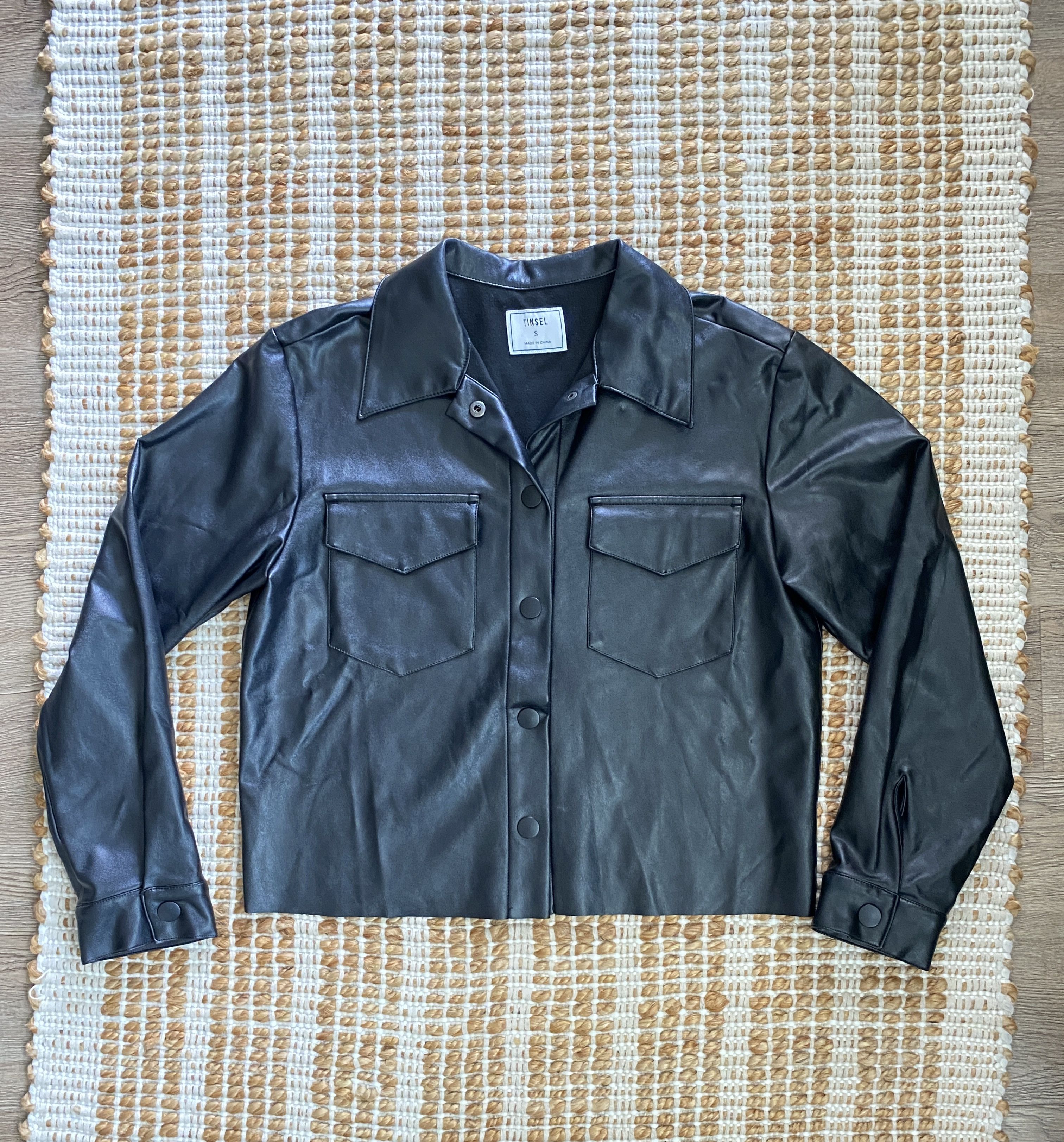 Nordstrom Nordstrom Tinsel Faux Leather Army Jacket– Size Small Size S / US 4 / IT 40 - 1 Thumbnail