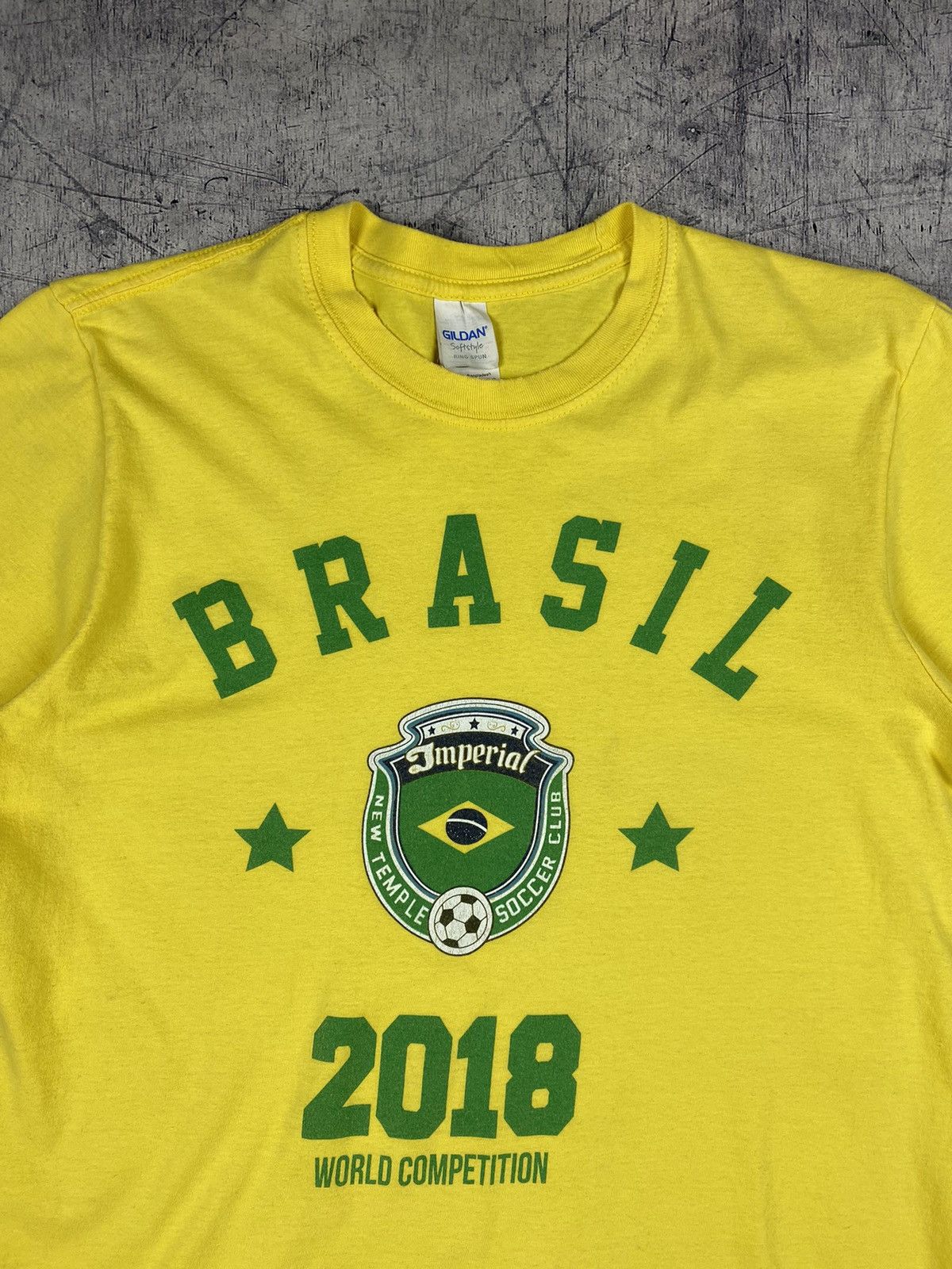 Gildan Vintage Brasil 2018 Soccer Jersey T Shirt Tee Size US M / EU 48-50 / 2 - 5 Thumbnail