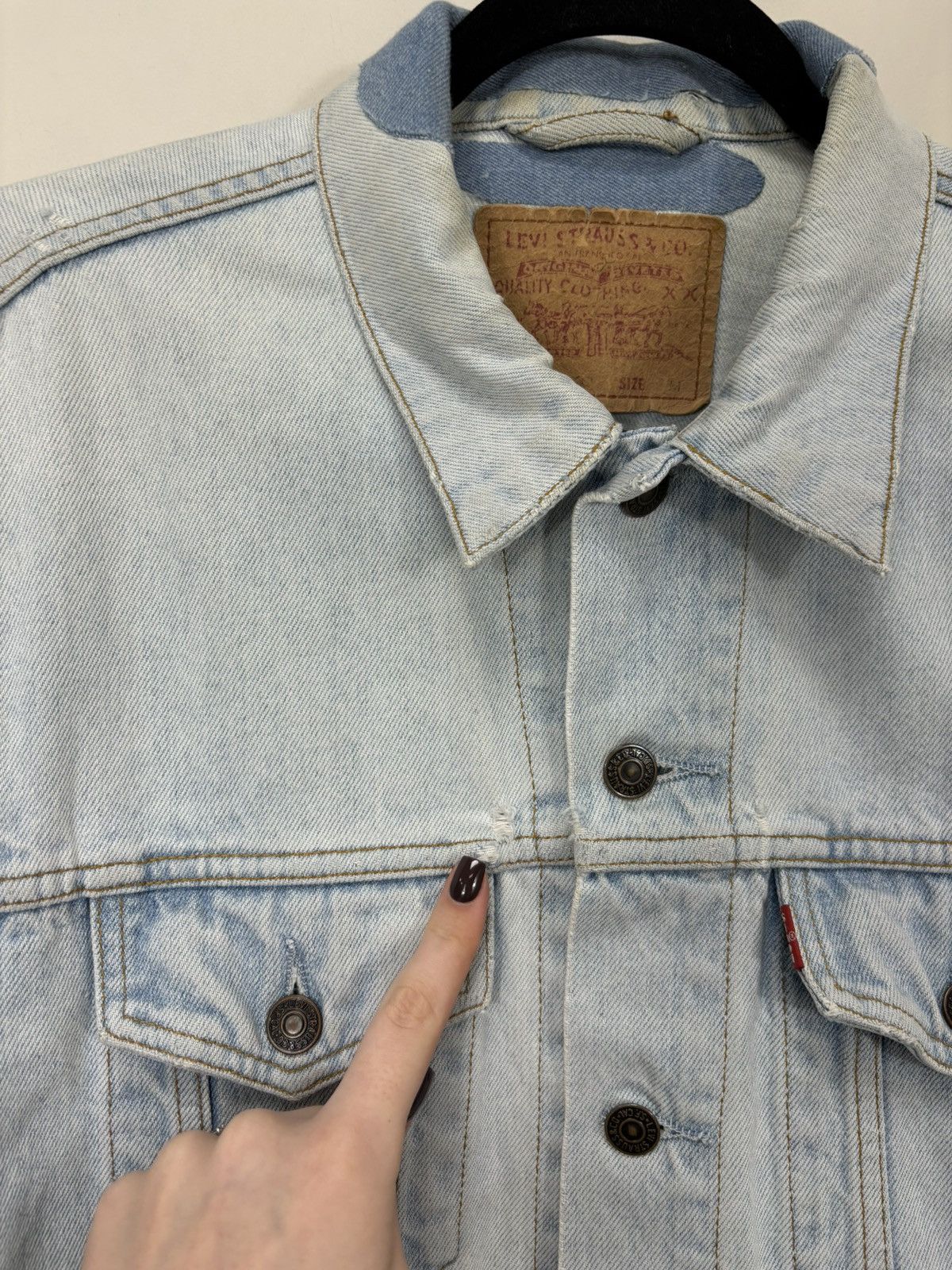 Levi's Vintage 90s Levi’s USA Faded Washed Rare Hype Denim Jacket Size US M / EU 48-50 / 2 - 7 Thumbnail
