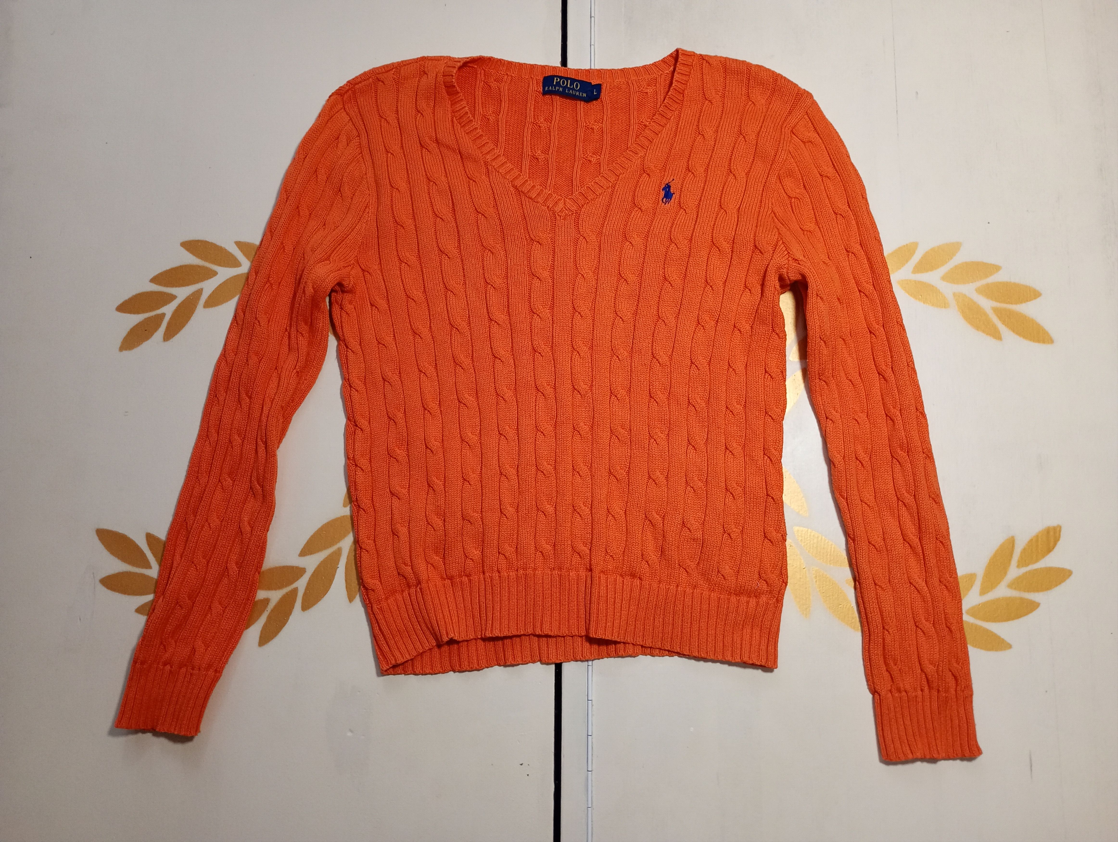 Polo Ralph Lauren Polo Ralph Lauren Women's V-Neck Cable Knit Jumper Size L / US 10 / IT 46 - 2 Thumbnail