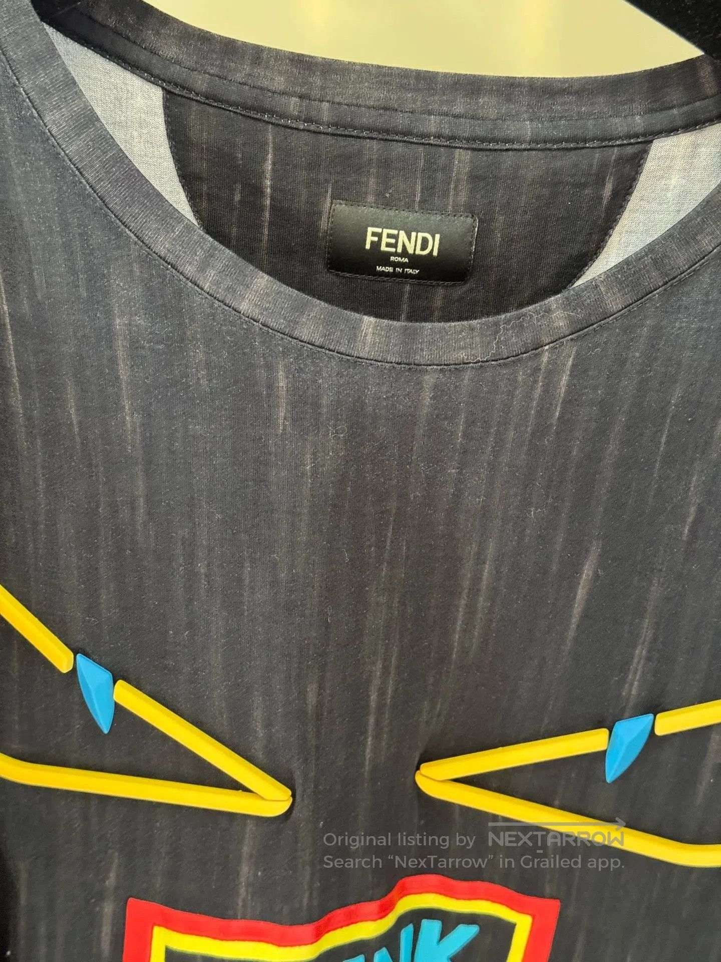 Fendi Fendi Men's Distressed Neon Devil T-Shirt. Size US XXL / EU 58 / 5 - 3 Thumbnail