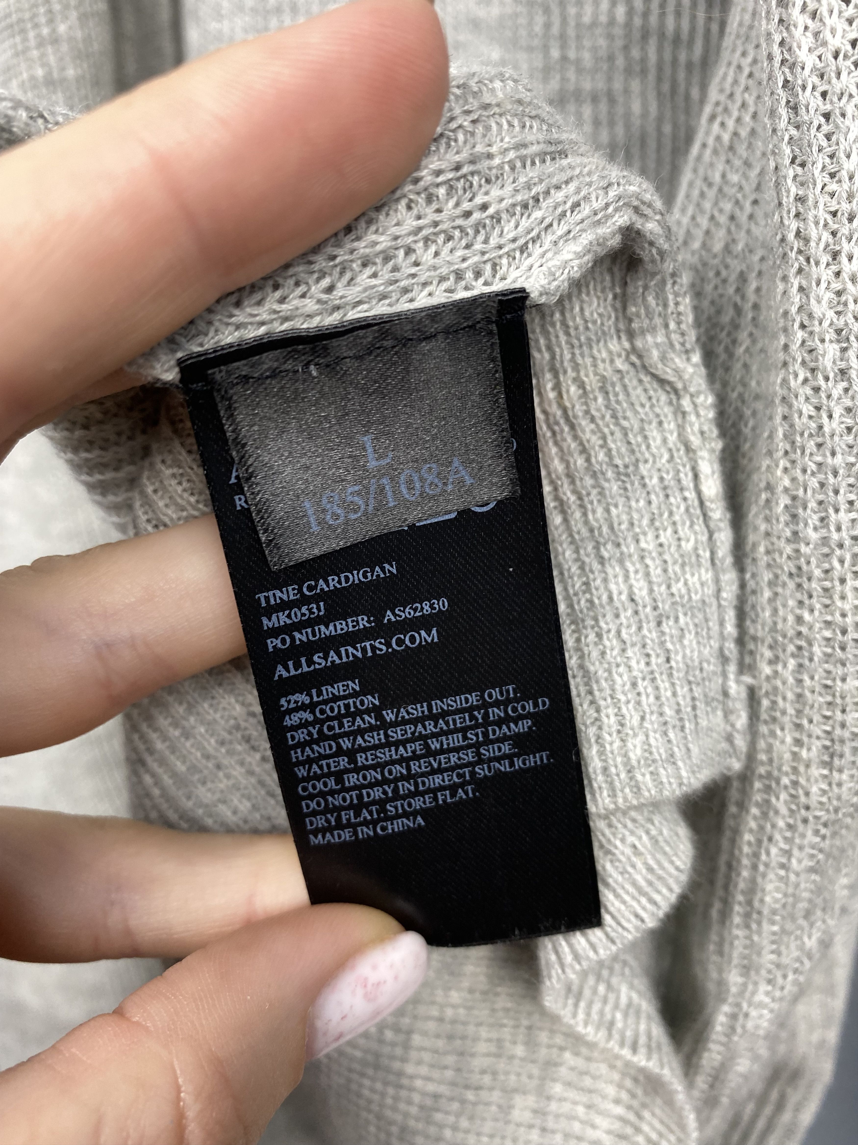 Allsaints Allsaints Tine Linen Knit Mens Cardigan Size US L / EU 52-54 / 3 - 4 Thumbnail