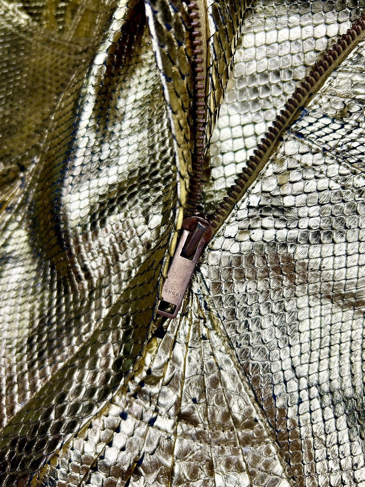 S/S 04 Gold Python Leather Jacket