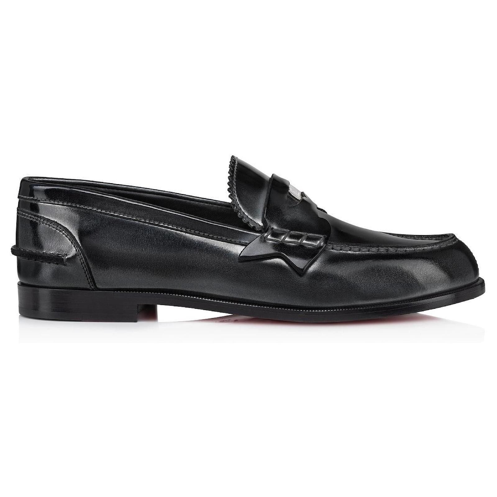 Christian Louboutin oc11z0325 Penny Flat Calf Brush in Silver/Black Size US 10 / EU 43 - 2 Thumbnail