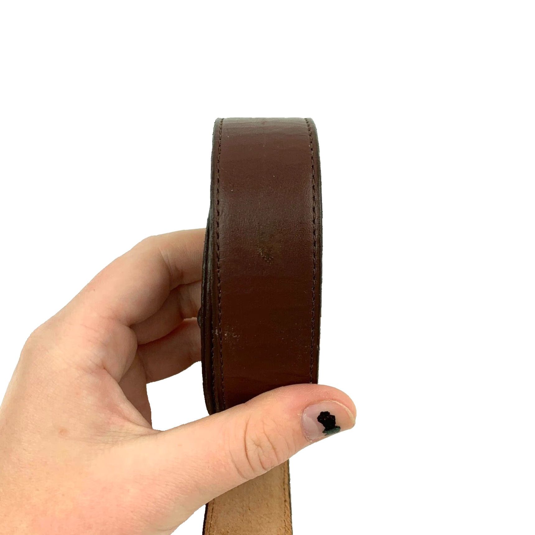 Vintage VINTAGE Nocona Leather Belt Brown 46.5" 1.25" D 392 Mens Belt Size 42 Size ONE SIZE - 4 Thumbnail