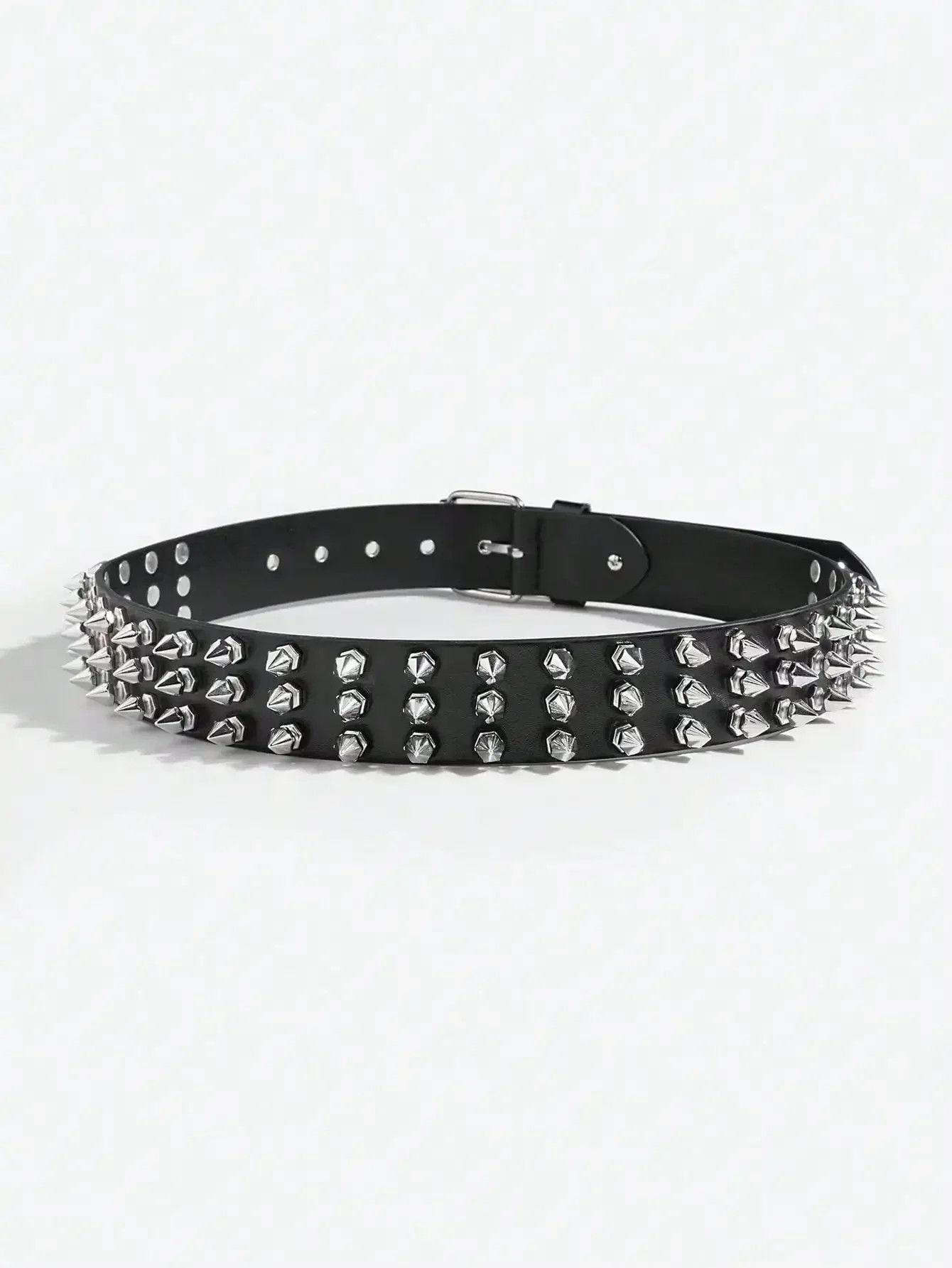 Jewelry Cool Rivets Decorated Heavy Dark Belt Size ONE SIZE - 4 Thumbnail
