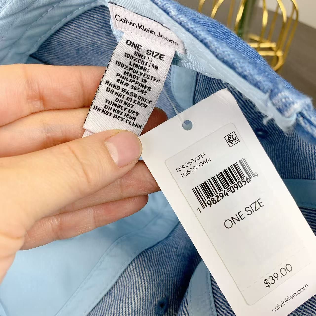 Calvin Klein Calvin Klein Washed Denim Embroidered Logo Baseball CapBlue Size ONE SIZE - 5 Thumbnail