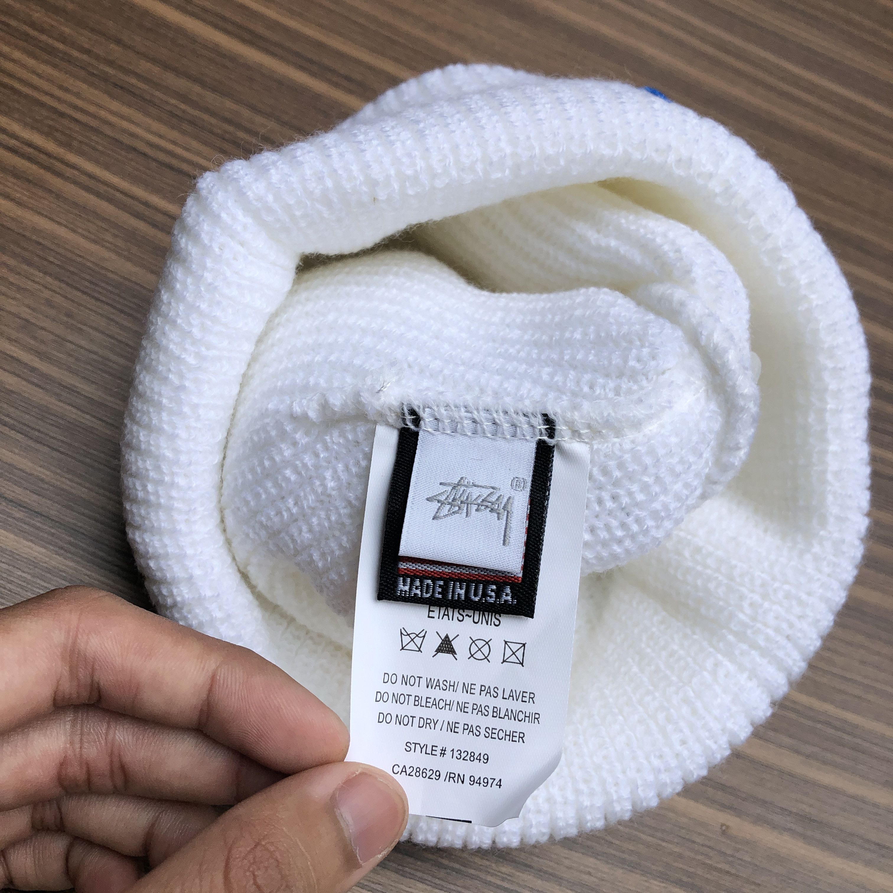 Stussy STUSSY BEANIE OVAL PATCH - WHITE Size ONE SIZE - 6 Thumbnail
