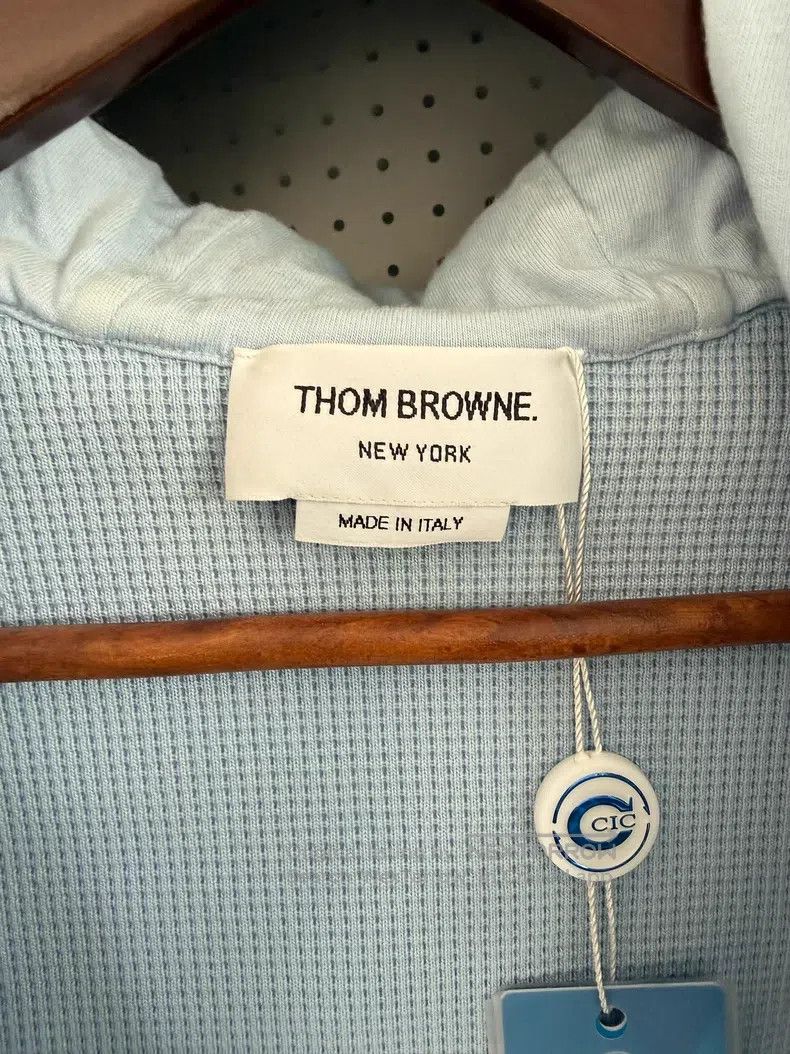 Thom Browne Thom Browne Blue Waffle Hooded Jacket Size US M / EU 48-50 / 2 - 3 Thumbnail