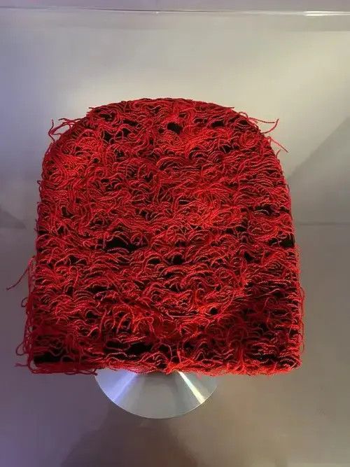 Other Distressed Knitted Beanie (red) Size ONE SIZE - 1 Thumbnail
