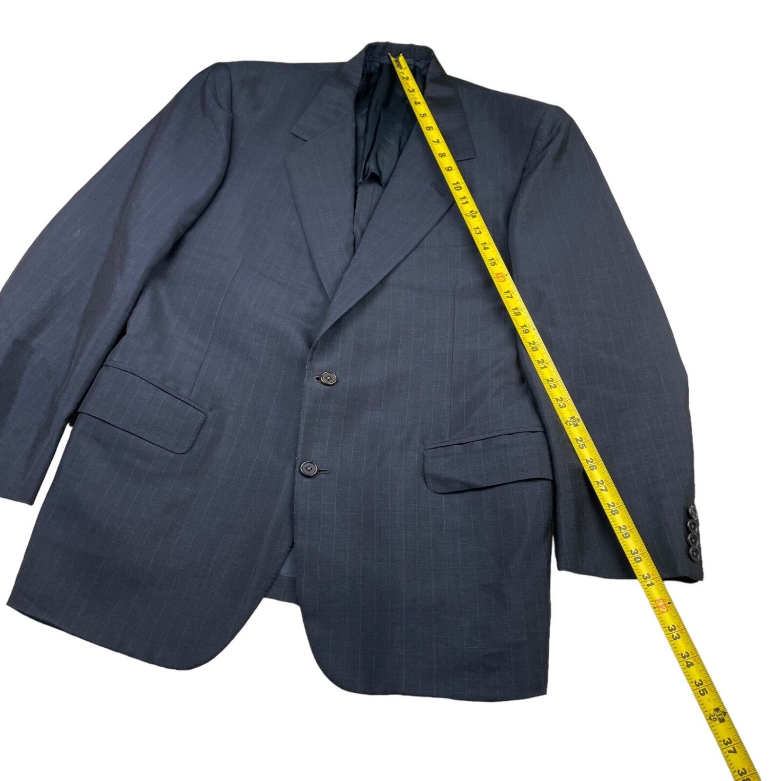 Oxxford Clothes VTG Oxxford Clothes Men's Manhattan Lightweight Suit Blue St Size 44R - 11 Thumbnail