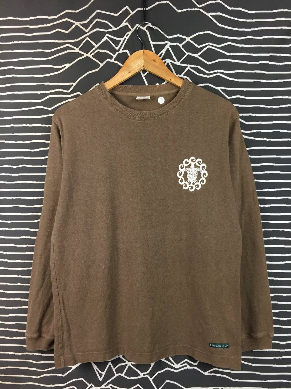 Vintage Vtg Never Ending Circle Hemp Cotton Long Sleeve Tee Size US M / EU 48-50 / 2 - 1 Thumbnail