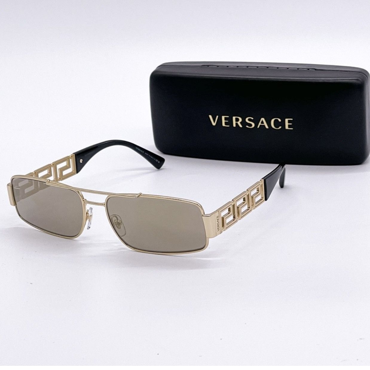 image of New Versace Ve2257 1002/5A Gold Sunglasses Mod2257 10025A in Brown, Women's
