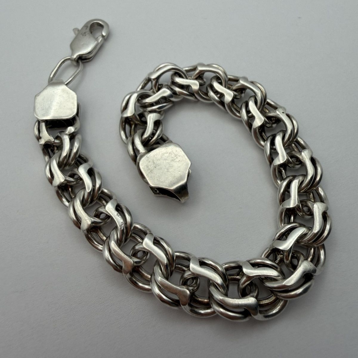 Sterling Silver Vintage Sterling Silver 925 Chain Bismarck Bracelet 35g Size ONE SIZE - 1 Thumbnail