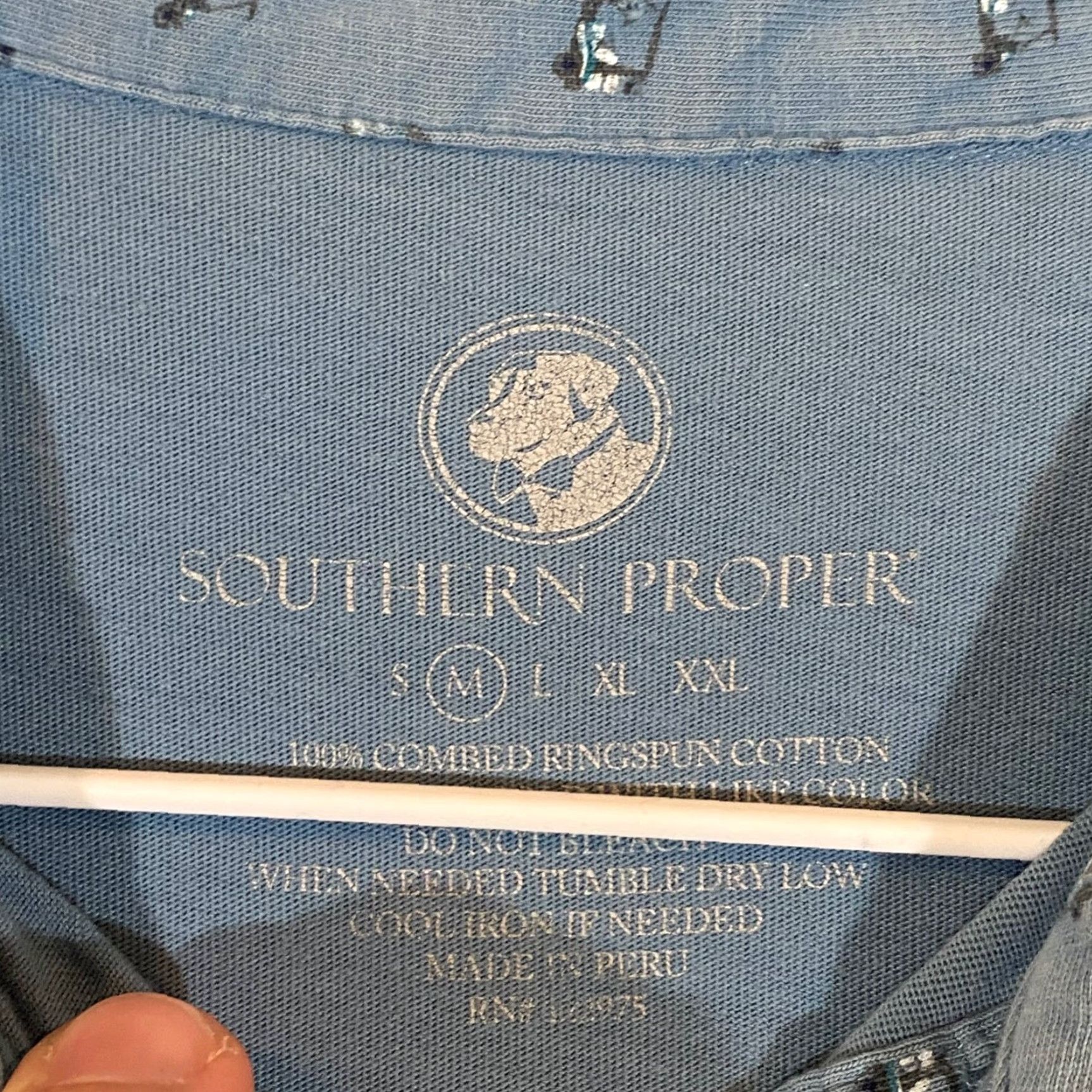Southern Proper VINTAGE Southern Proper Polo Men Medium Short Sleeve Solid Blue Golf Shirt Casual Activewear Size US M / EU 48-50 / 2 - 3 Thumbnail
