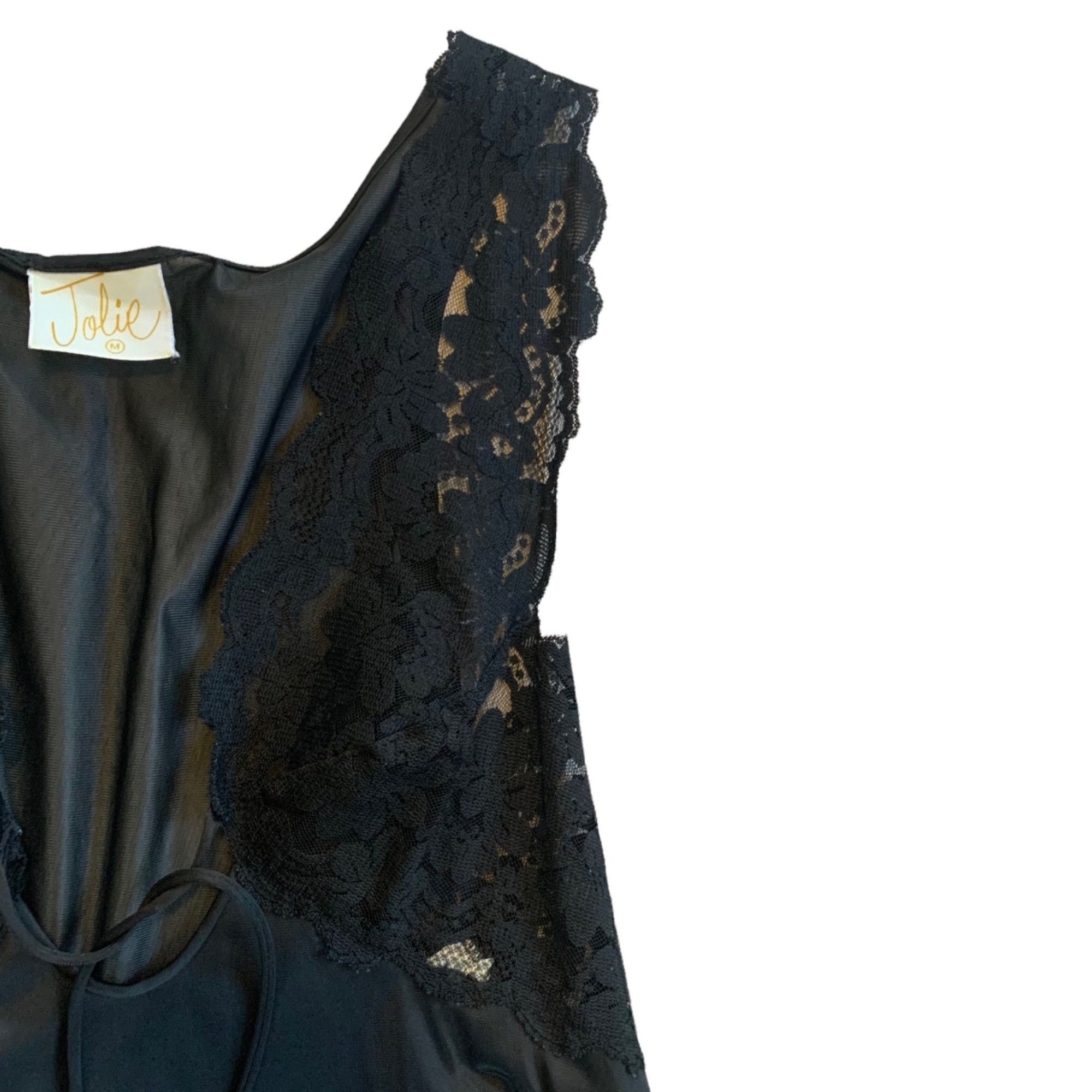 Vintage Vintage Jolie Pinup Glamour Floral Lace Lingerie Black Night Size M / US 6-8 / IT 42-44 - 3 Thumbnail