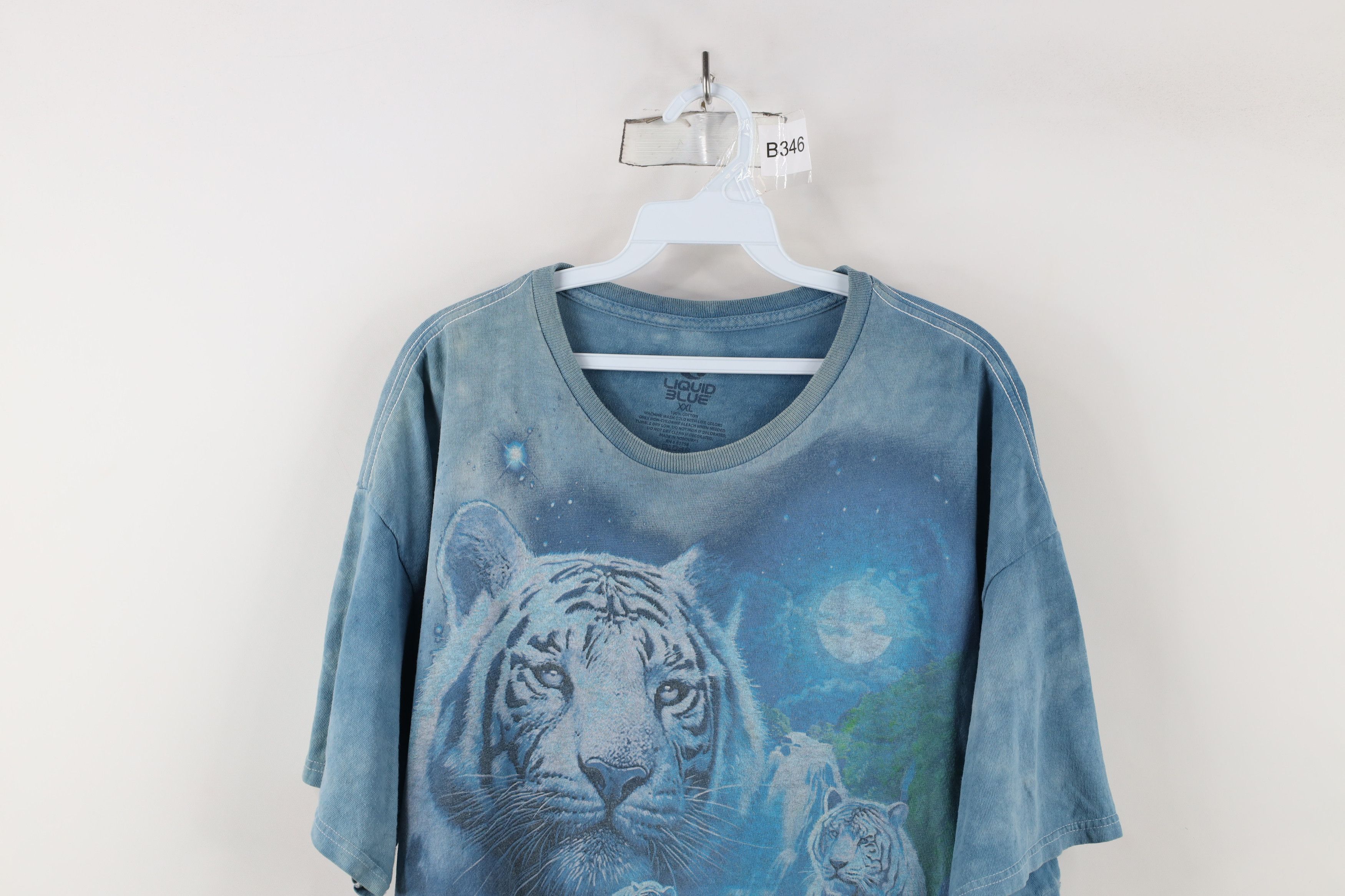 Liquid Blue × Vintage Vintage Y2K Liquid Blue Mystical White Tiger Big Cat T-Shirt Size US XXL / EU 58 / 5 - 2 Thumbnail