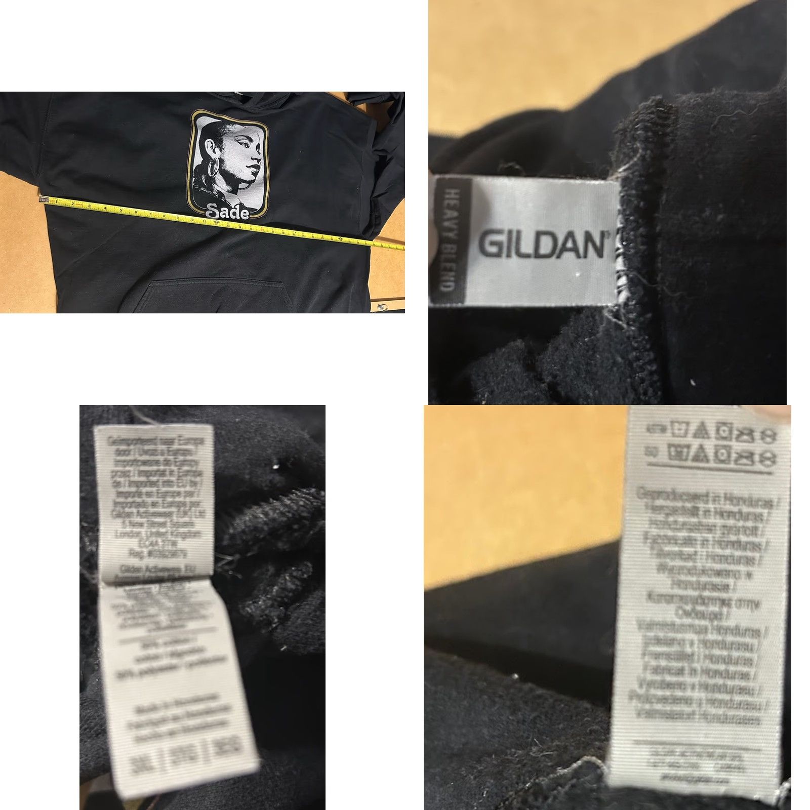 Gildan Sade Face Graphic Hoodie Adult 3XL Black Kangaroo Pocket Hoodie Gildan Heavy Blend Pullover Unisex Mens Womens Sweatshirt Graphic Print Hooded Pockets Size US XXL / EU 58 / 5 - 10 Thumbnail
