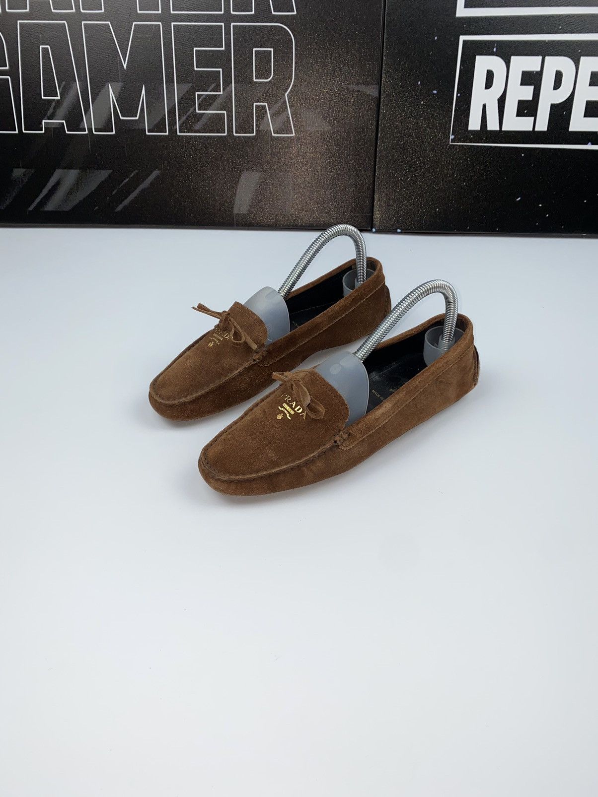 Prada 🚨 Prada MILANO vintage brown leather suede driving shoes Size US 7.5 / IT 37.5 - 11 Thumbnail