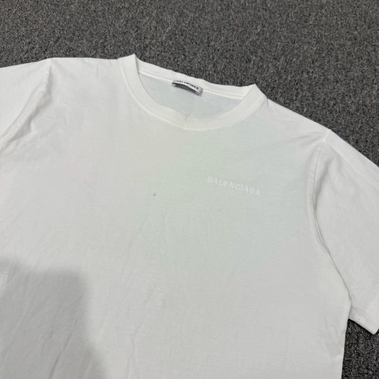 Balenciaga Balenciaga White Embroidered Logo Short Sleeve Tee L 95 New Size L / US 10 / IT 46 - 3 Thumbnail
