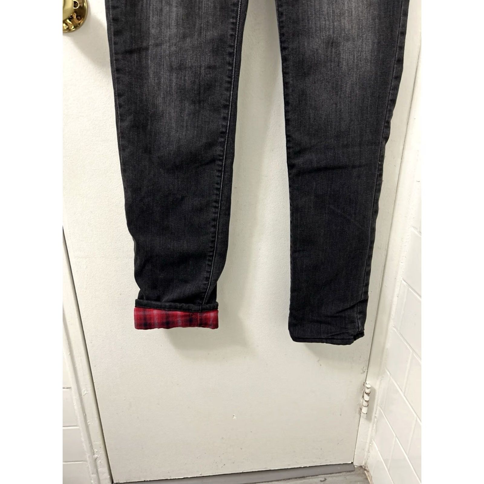 Eddie Bauer VINTAGE Eddie Bauer Flannel Lined Boyfriend Jeans Womens 2 Black Relaxed Denim Size 26" / US 2 / IT 38 - 3 Thumbnail