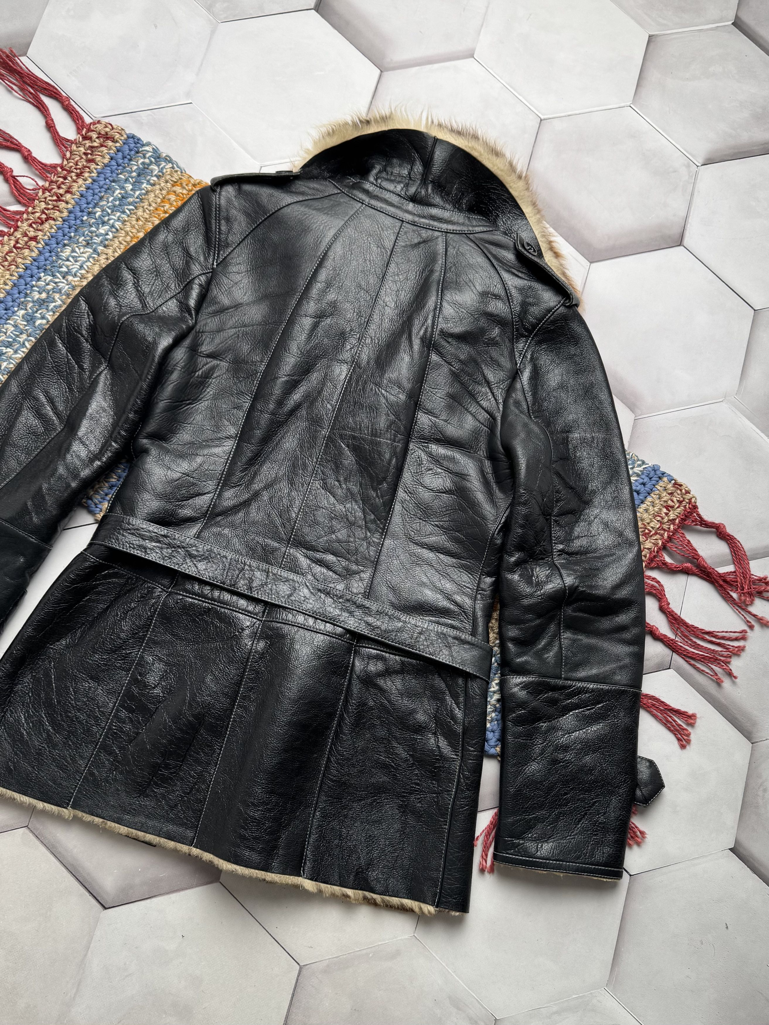 Japanese Brand Vintage Real Sheepskin Coat With Belt (E4) Size L / US 10 / IT 46 - 13 Thumbnail