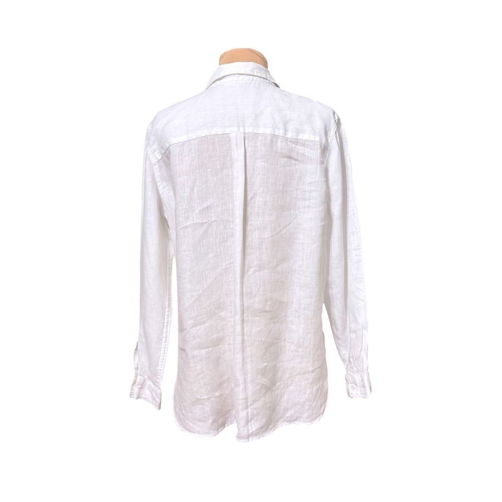 Boden Boden Linen Button Up Shirt White 8 Petite Top Blouse Classi Size M / US 6-8 / IT 42-44 - 3 Thumbnail