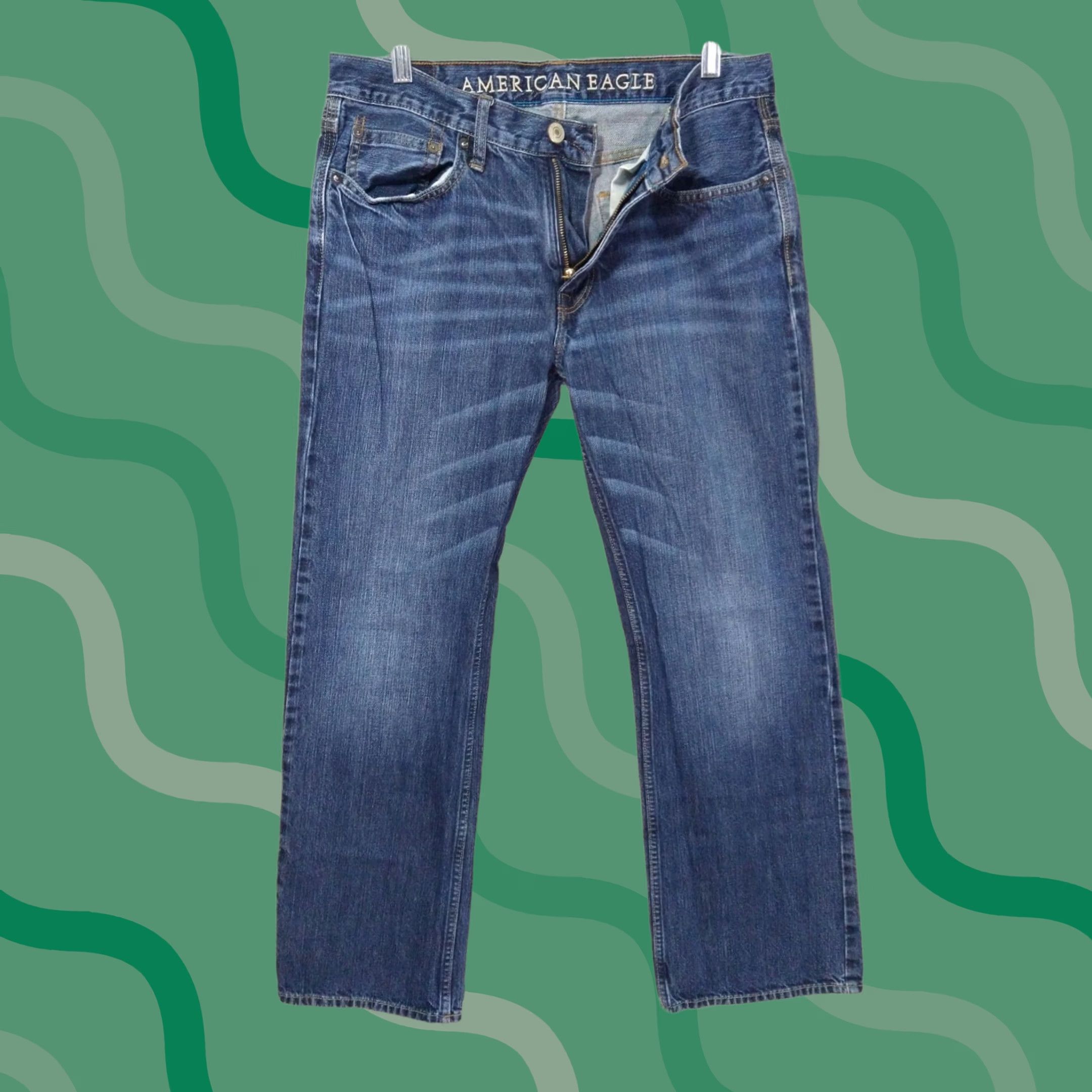 American Eagle Outfitters American Eagle Jeans Men 31x30 Blue Denim Bootcut Low Rise Dark Wash Size US 31 - 1 Thumbnail
