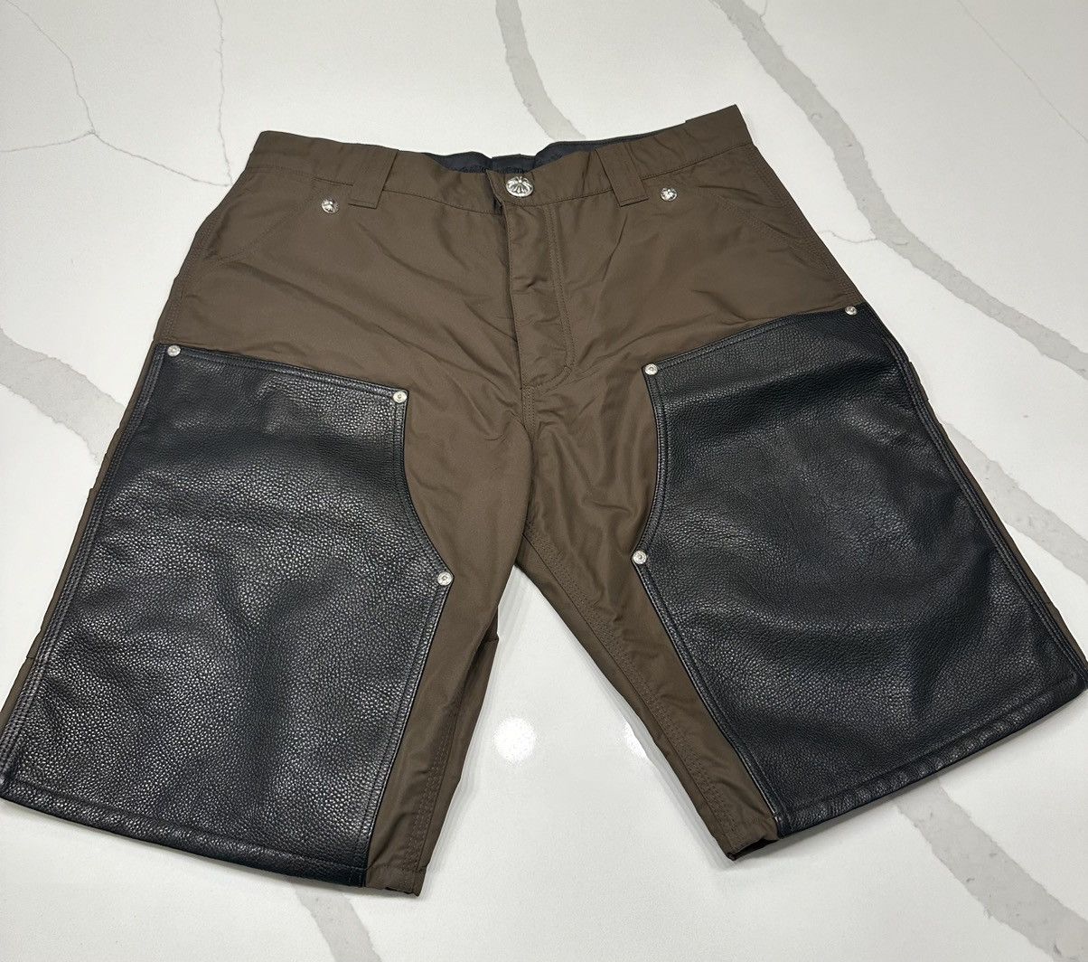Chrome Hearts 🔥Chrome Hearts Double Knee Leather Brown Shorts🔥 Size US 34 / EU 50 - 1 Thumbnail