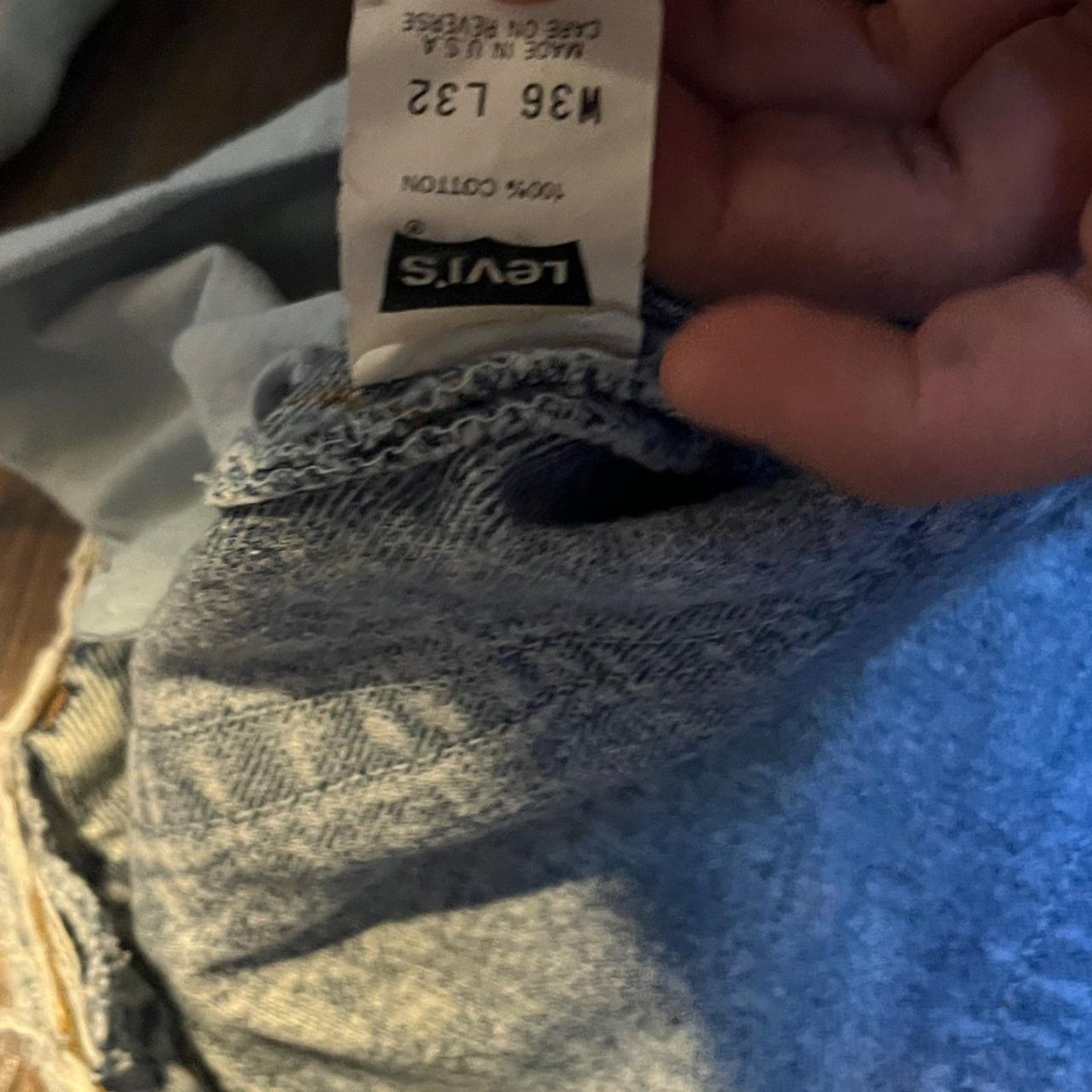 Levi's Vintage Distressed 80s Light Blue wash Levis Jeans Size US 36 / EU 52 - 6 Thumbnail