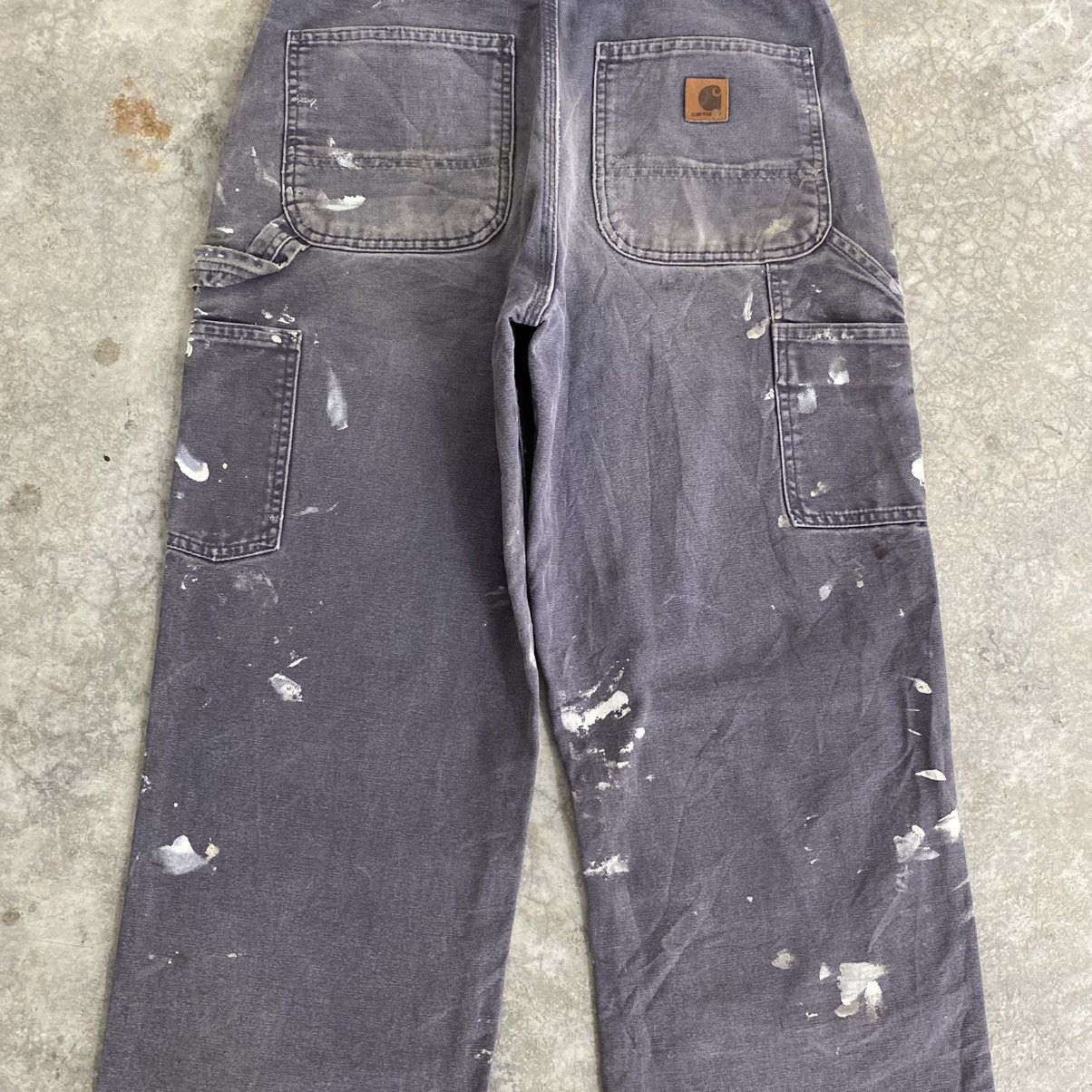 Carhartt VTG Carhartt Faded Petrol Blue Splatter Painter Pants Size US 31 - 20 Thumbnail