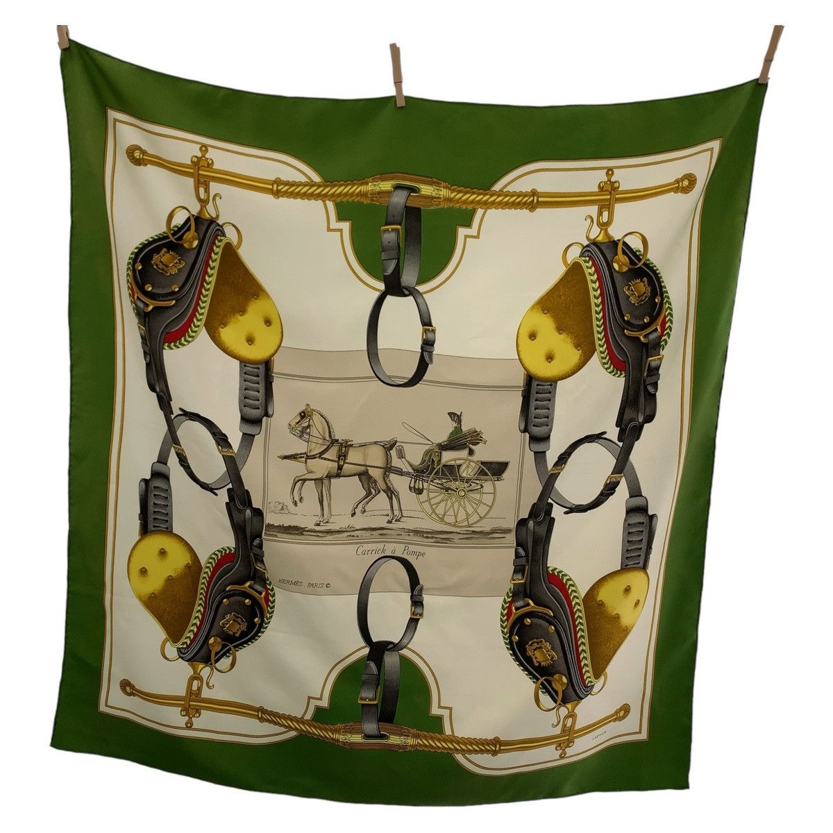 Hermes Hermes Hermes Silk Carrick a Pompe Scarf Canvas Scarf Size ONE SIZE - 1 Thumbnail