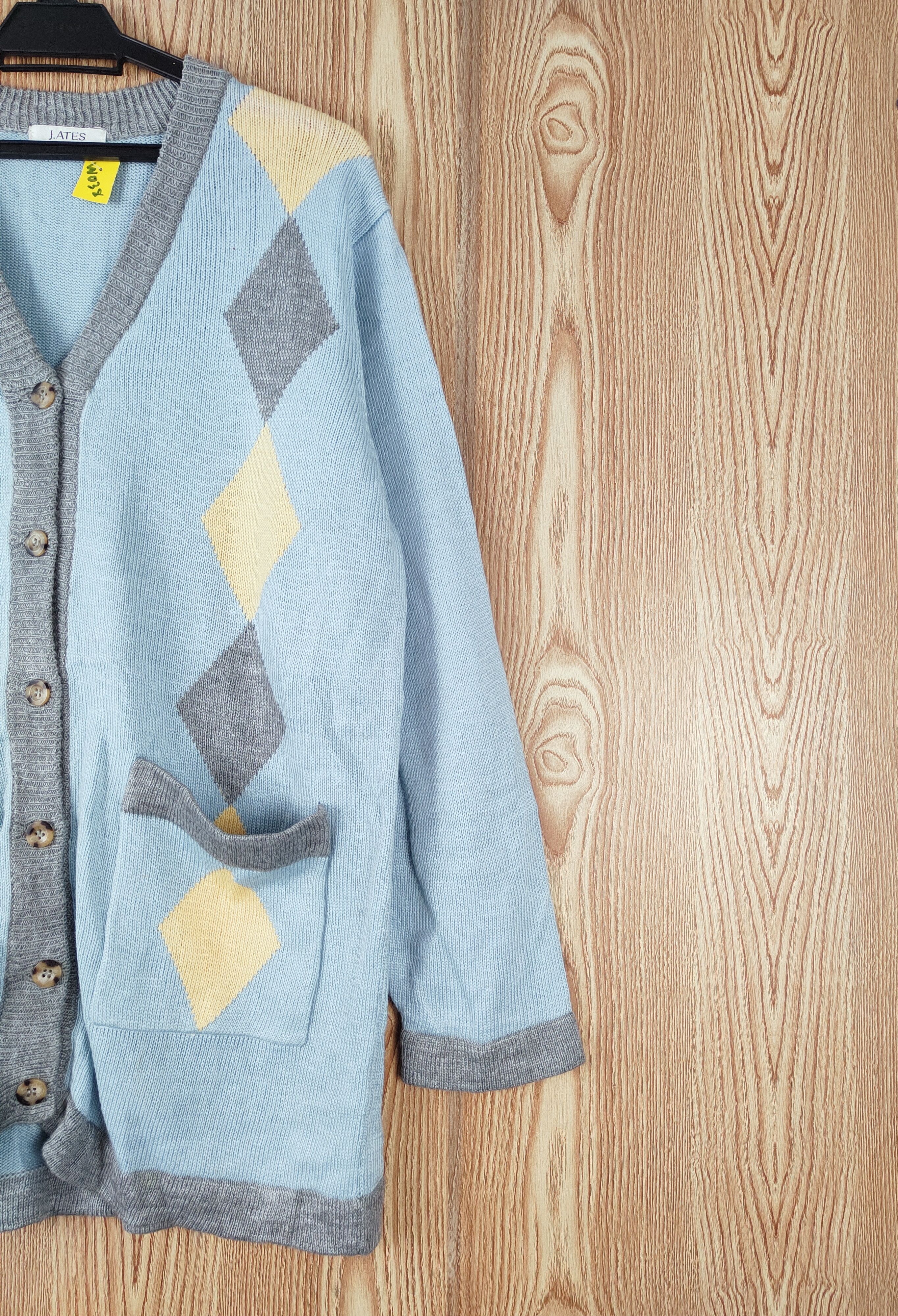 Japanese Brand J.Ates Blue Knitwear Cardigan #W038 Size US L / EU 52-54 / 3 - 6 Thumbnail