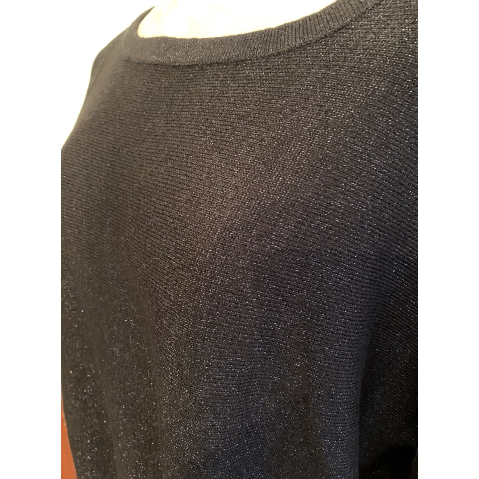 Croft & Barrow VINTAGE Croft & Barrow Women's Sweater 3/4 Sleeve XXL Black Mineral Sparkle 68% acrylic 22% polyester 10% metallic Womens Size XXL / US 16-18 / IT 52-54 - 3 Thumbnail